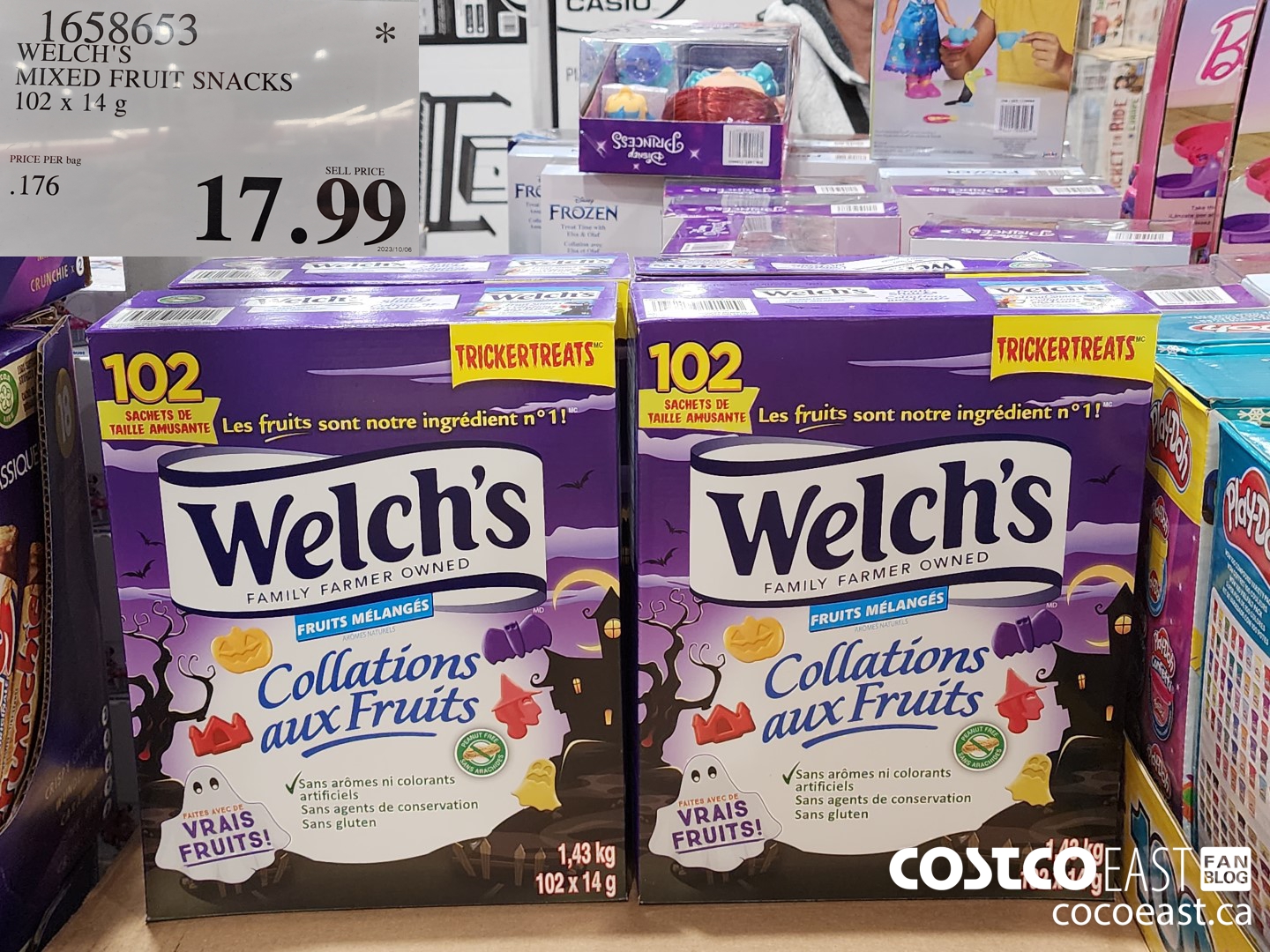 1658653 WELCH'S MIXED FRUIT SNACKS 102 x 14g $17.99