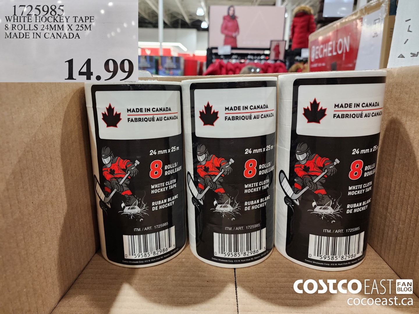 1725985 WHITE SPORTS TAPE 8 ROLLS 24MM X 25M MADE IN CANADA $14.99