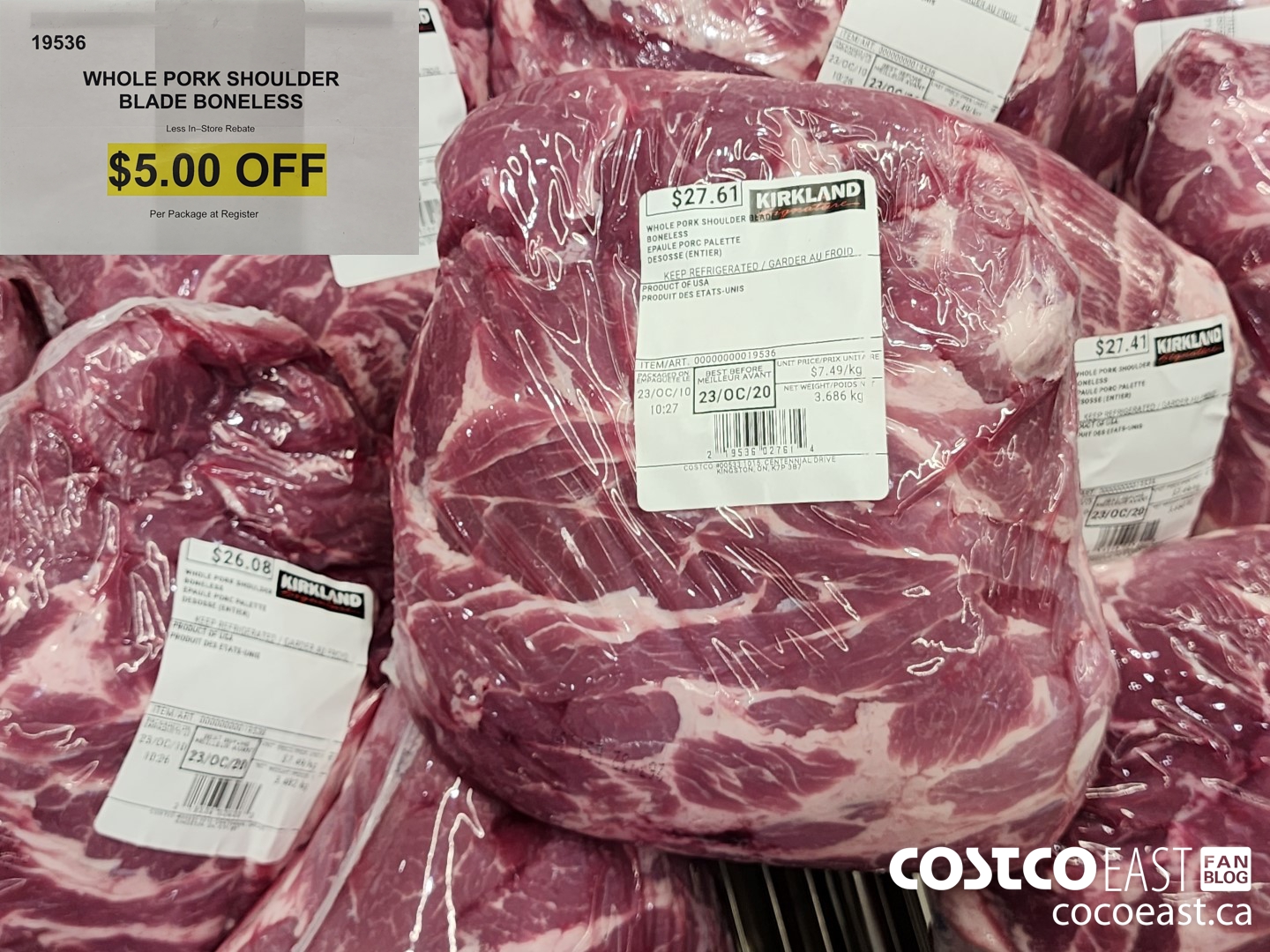 19536 WHOLE PORK SHOULDER BLADE BONELESS ($5.00 INSTANT SAVINGS)