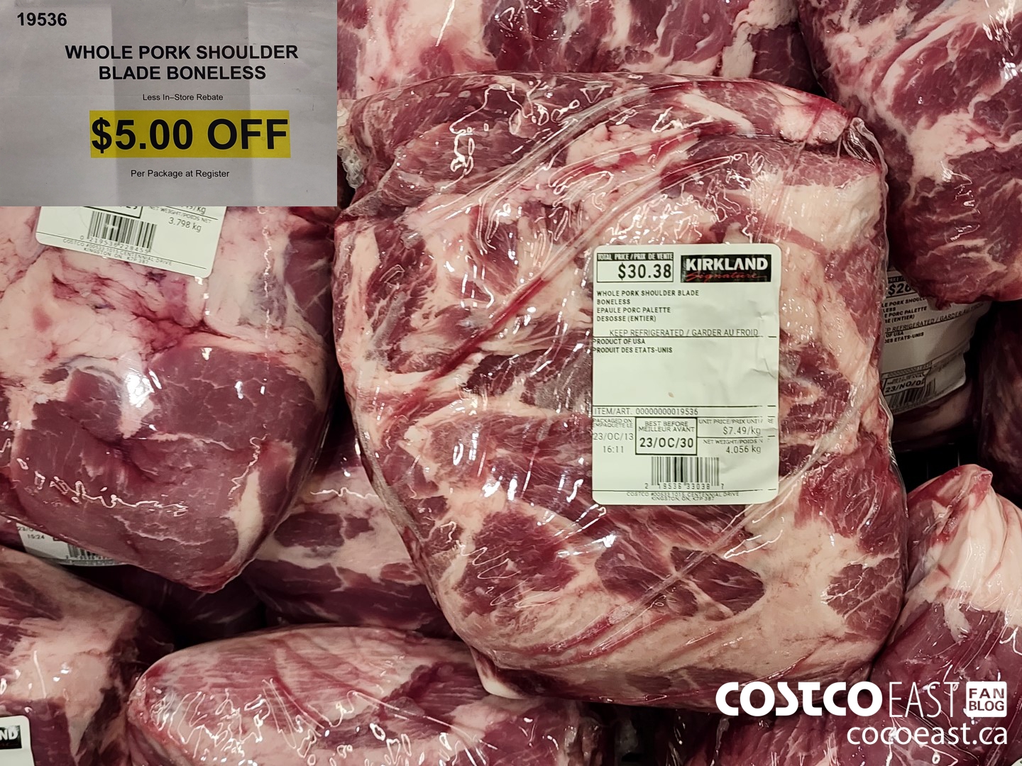 19536 WHOLE PORK SHOULDER BLADE BONELESS ($5.00 INSTANT SAVINGS)