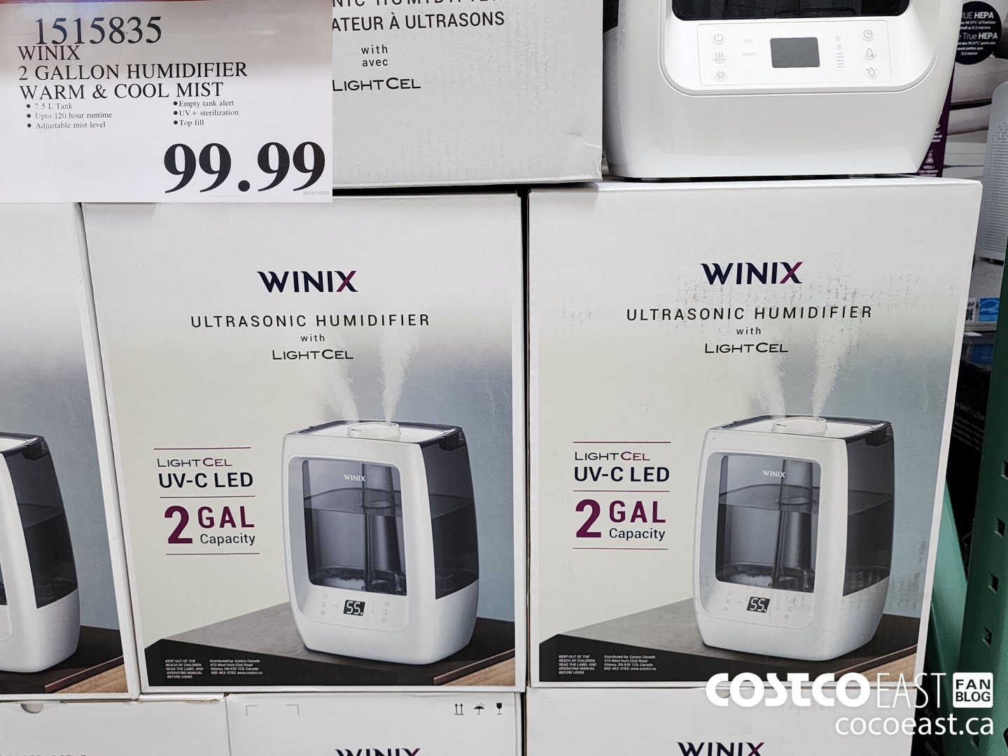 1515835 WINIX 2 GALLON HUMIDIFIER WARM & COOL MIST $99.99