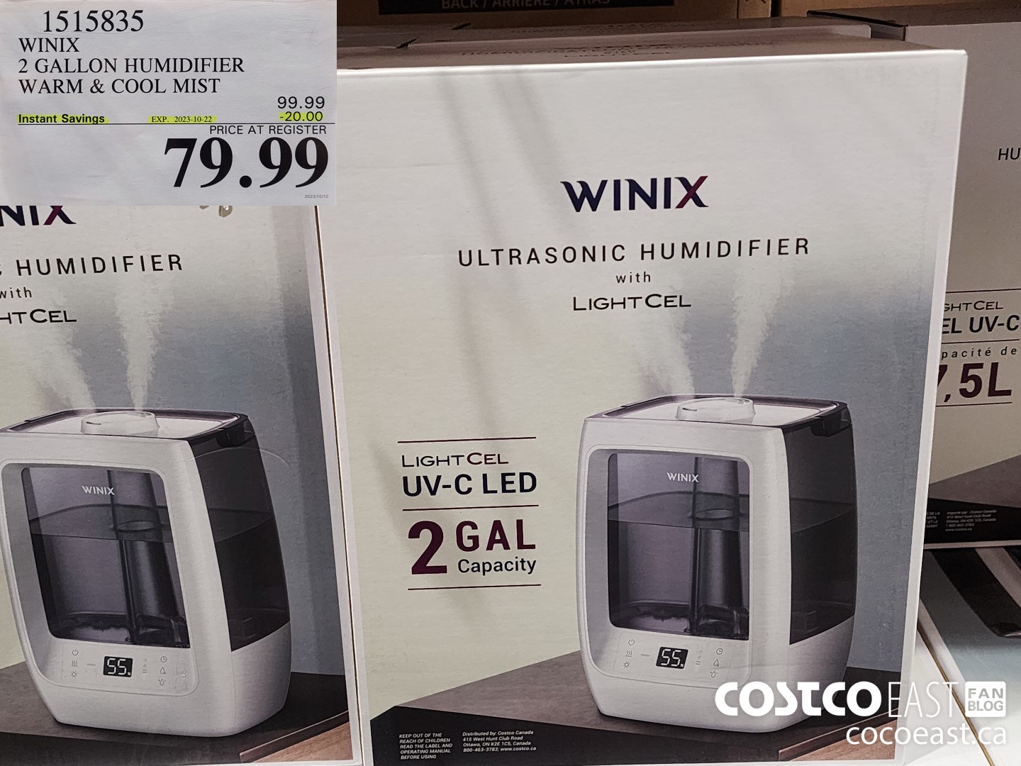 1515835 WINIX 2 GALLON HUMIDIFIER WARM & COOL MIST ($20.00 INSTANT SAVINGS EXPIRES ON 2023-10-22) $79.99