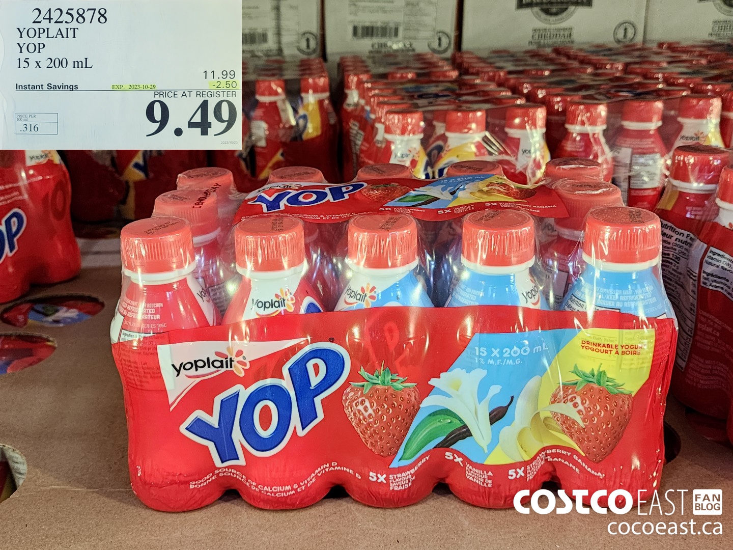 2425878 YOPLAIT YOP 15 x 200 ml ($2.50 INSTANT SAVINGS EXPIRES ON 2023-10-29) $9.49