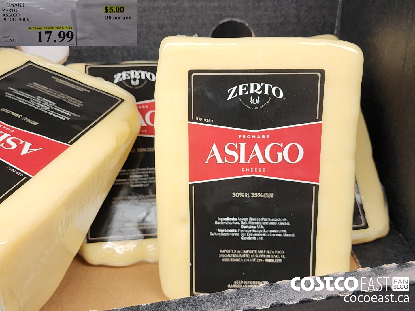 25883 ZERTO ASIAGO PRICE PER KG ($5.00 INSTANT SAVINGS)