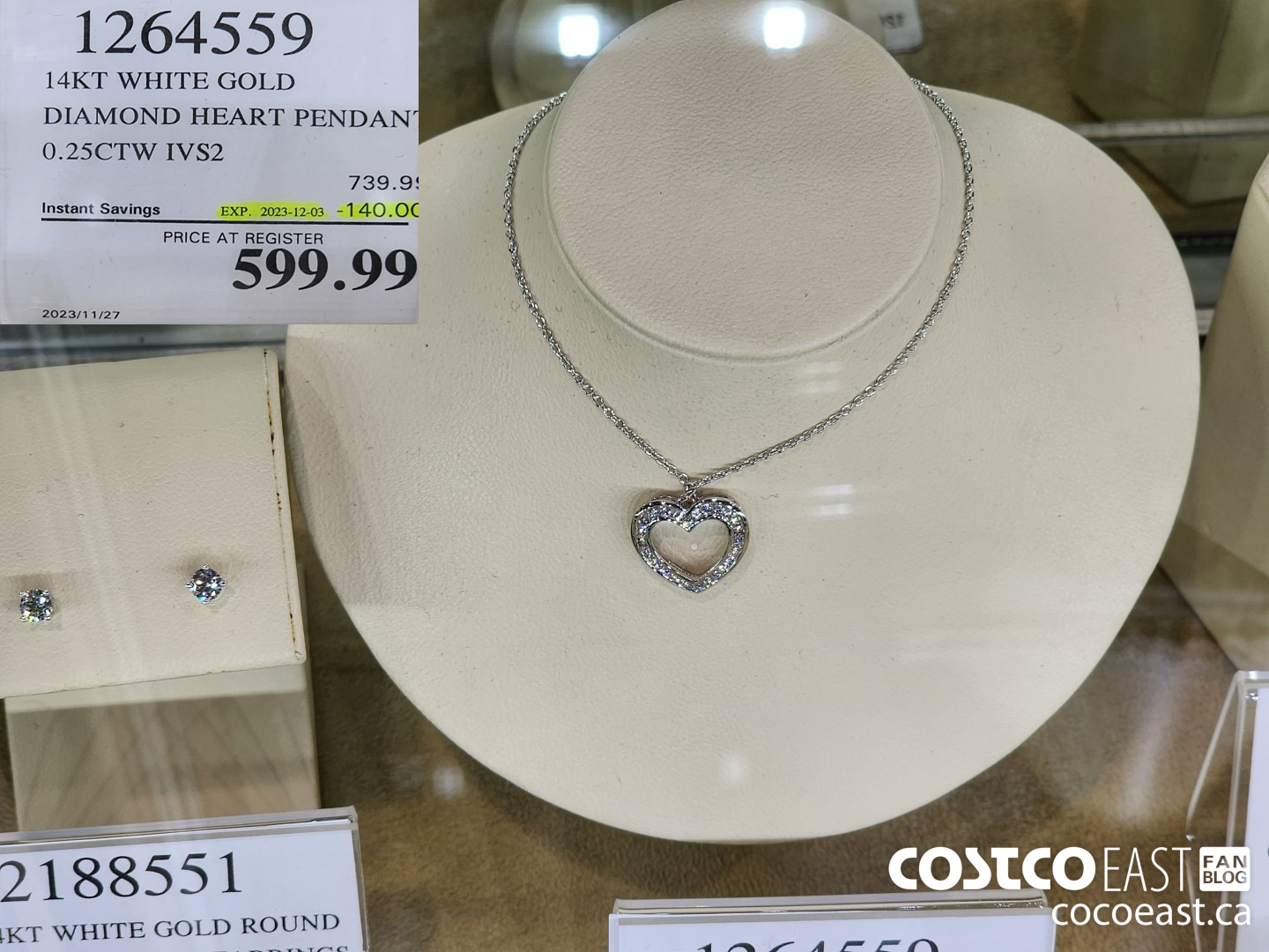 1264559 14KT WHITE GOLD DIAMOND HEART PENDANT 0.25CTW IVS2 ($140.00 INSTANT SAVINGS EXPIRES ON 2023-12-03) $599.99