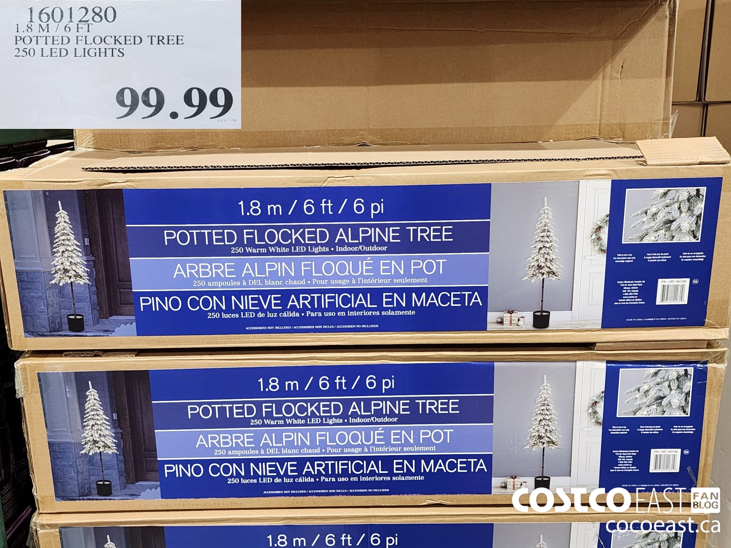 1601280 1.8M/6FT POTTED FLOCKED TREE 250 LED LIGHTS $99.99