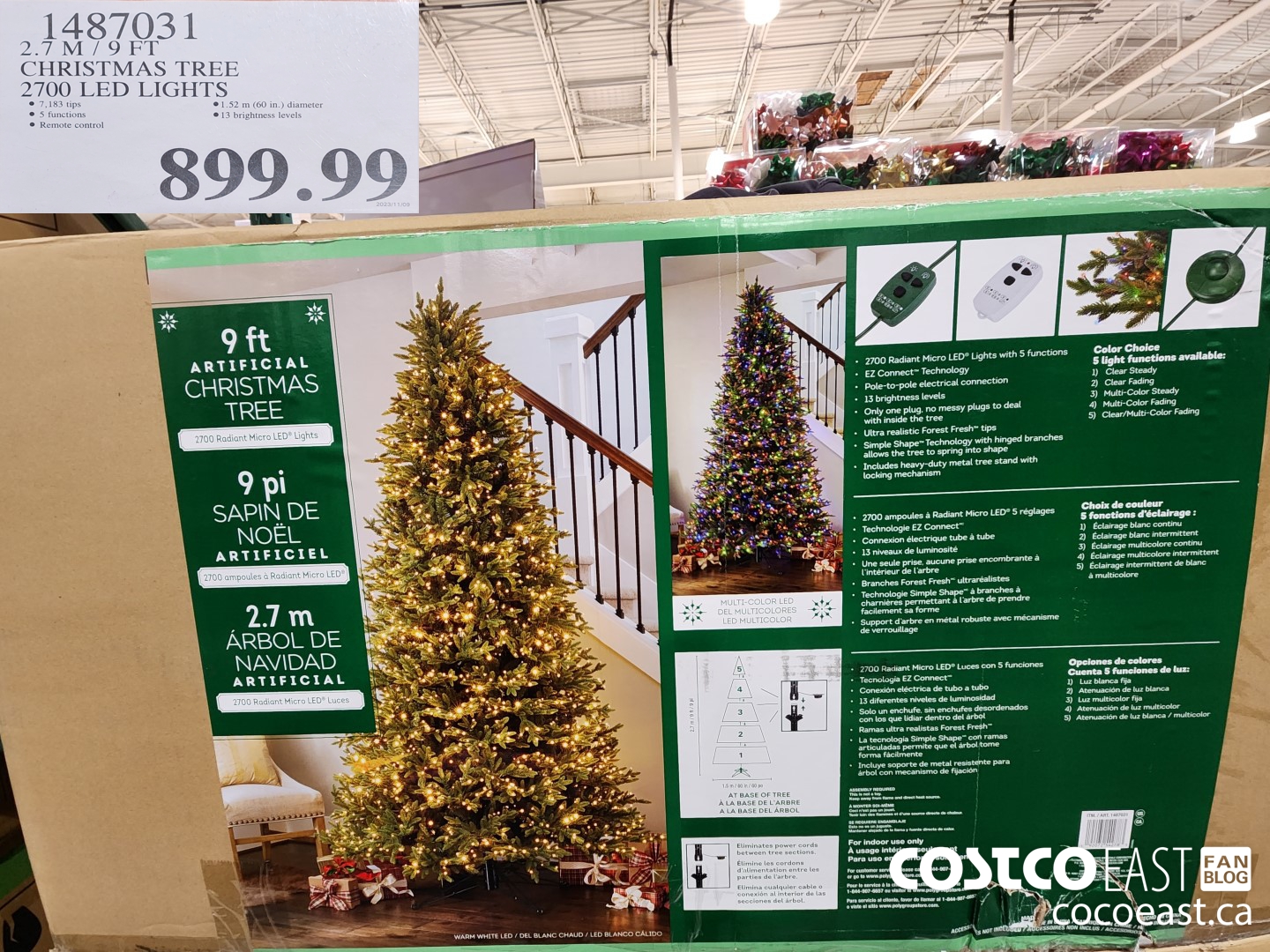 1487031 2.7 M / 9 FT CHRISTMAS TREE 2700 LED LIGHTS $899.99