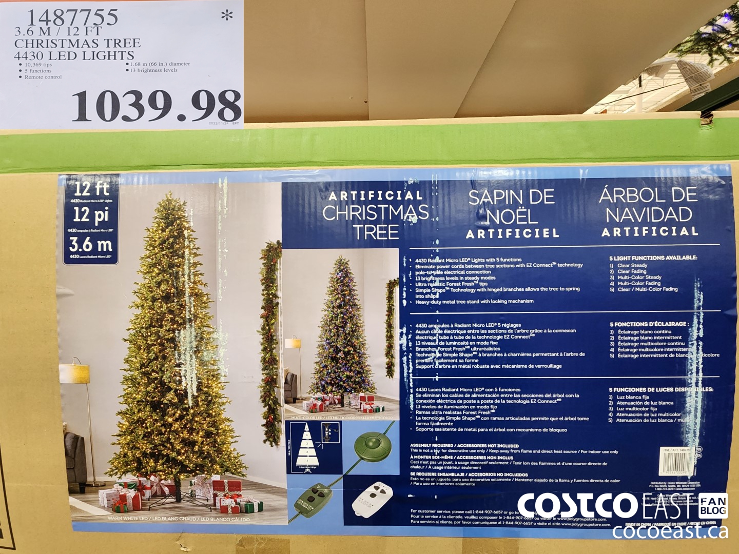 1487755 3.6M / 12 FT CHRISTMAS TREE 4430 LED LIGHTS $1039.98