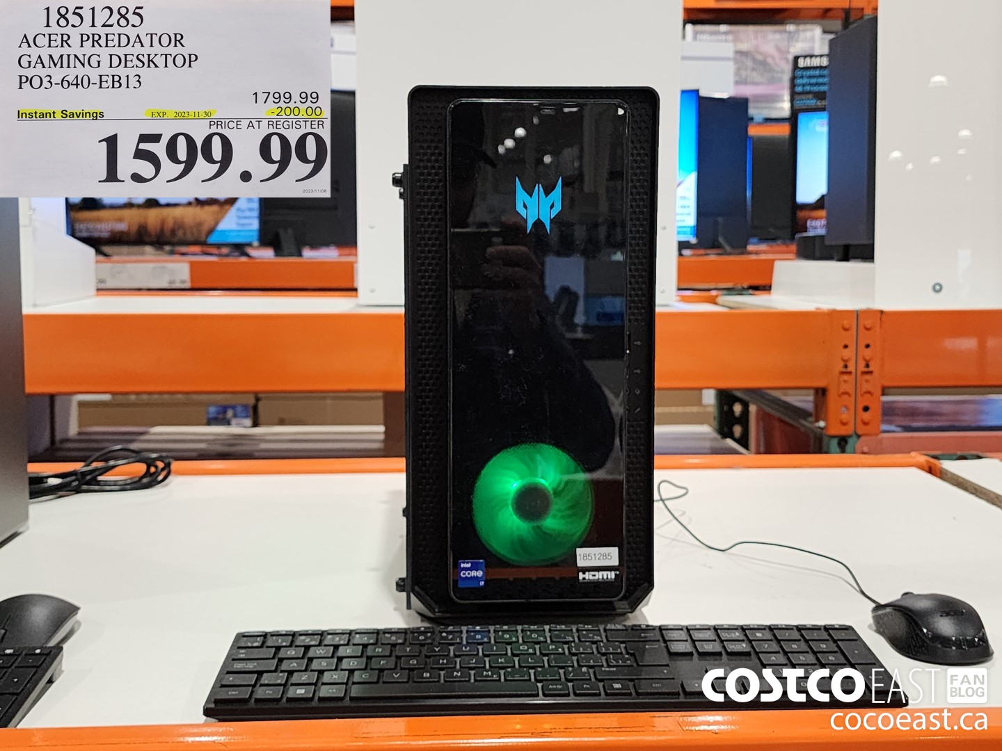 1851285 ACER PREDATOR GAMING DESKTOP P03-640-EB13 ($200.00 INSTANT SAVINGS EXPIRES ON 2023-11-30) $1599.99