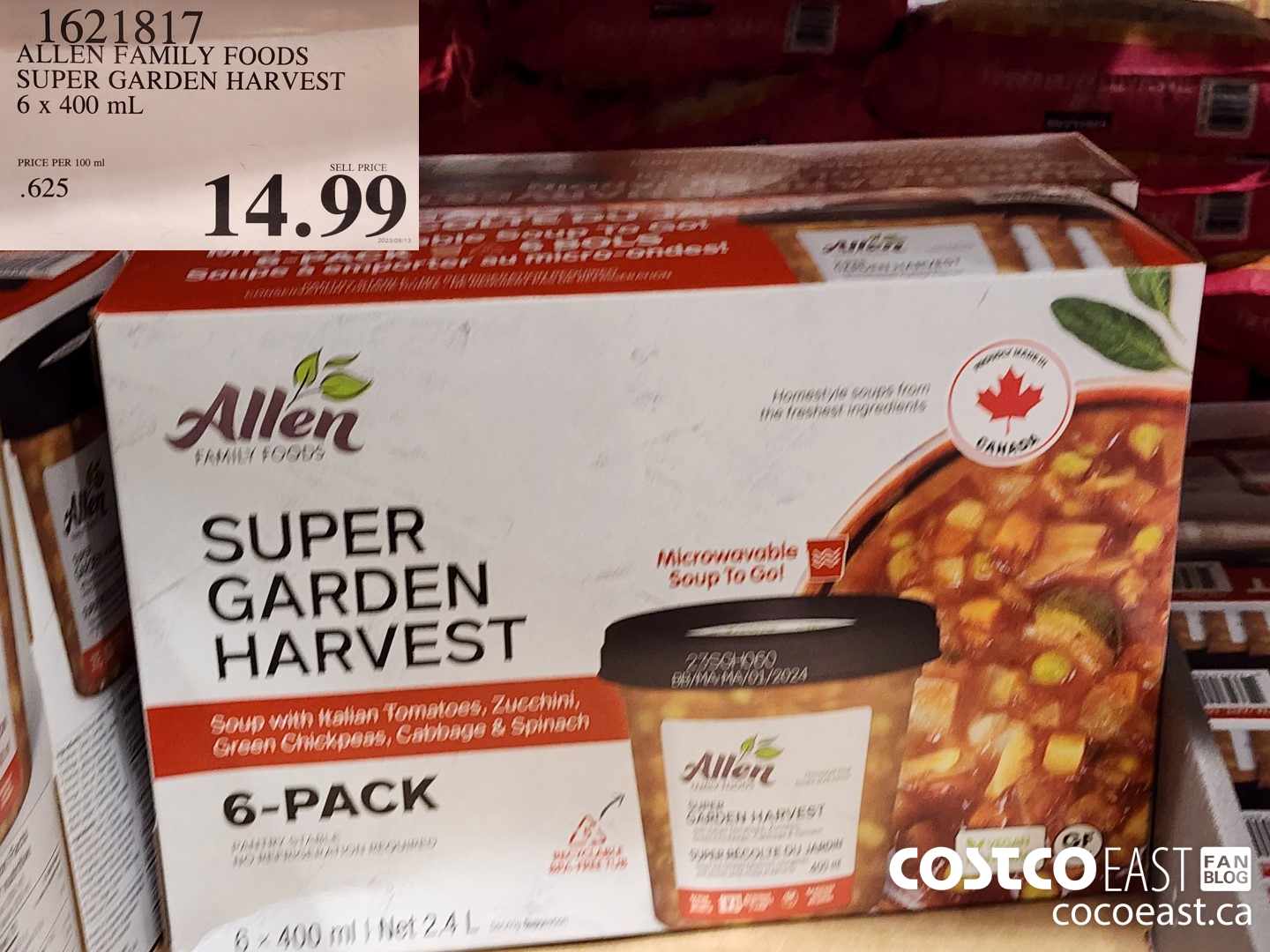1621817 ALLEN FAMILY FOODS SUPER GARDEN HARVEST 6 x 400 mL $14.99