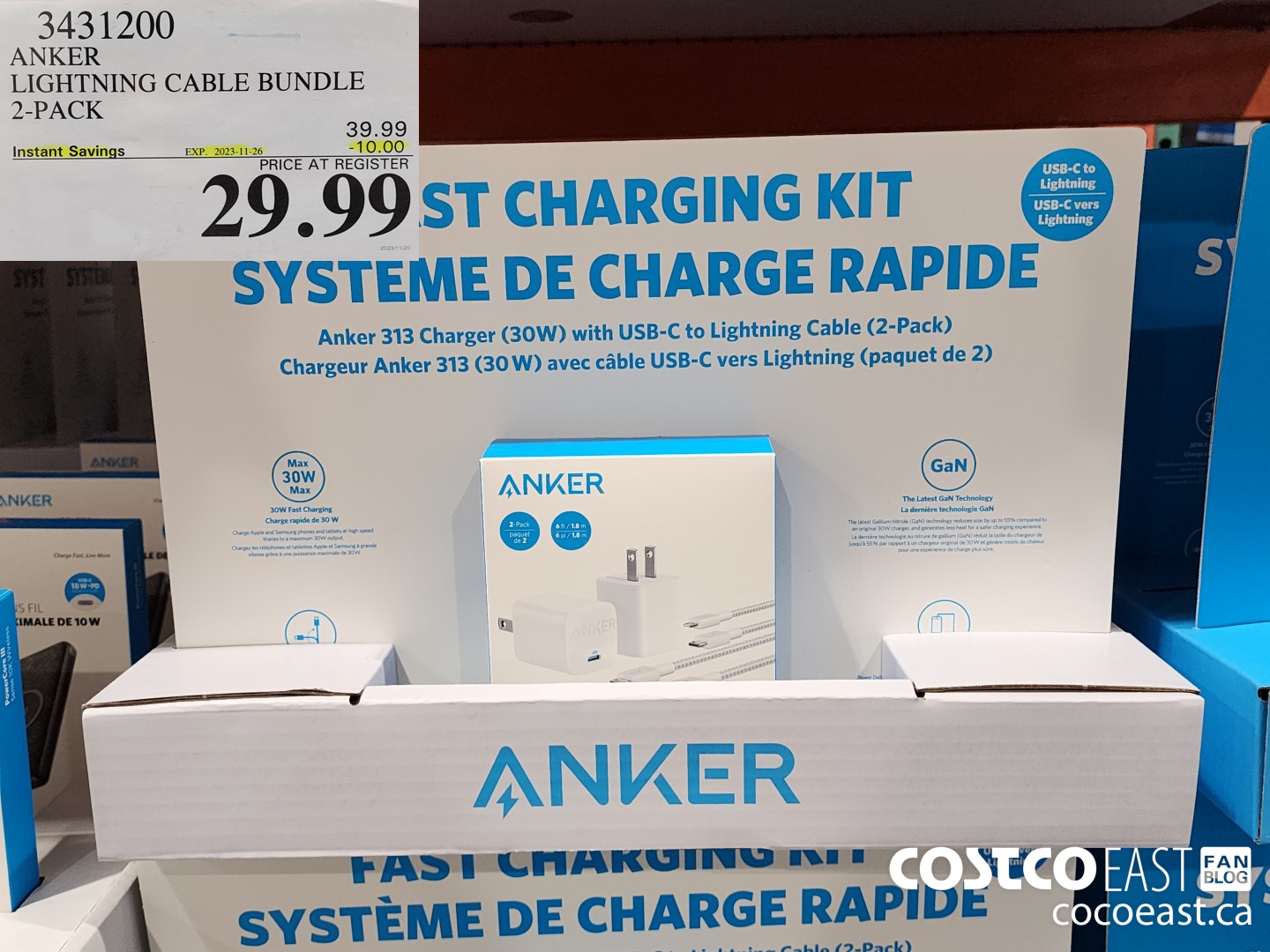 3431200 ANKER LIGHTNING CABLE BUNDLE 2-PACK ($10.00 INSTANT SAVINGS EXPIRES ON 2023-11-26) $29.99