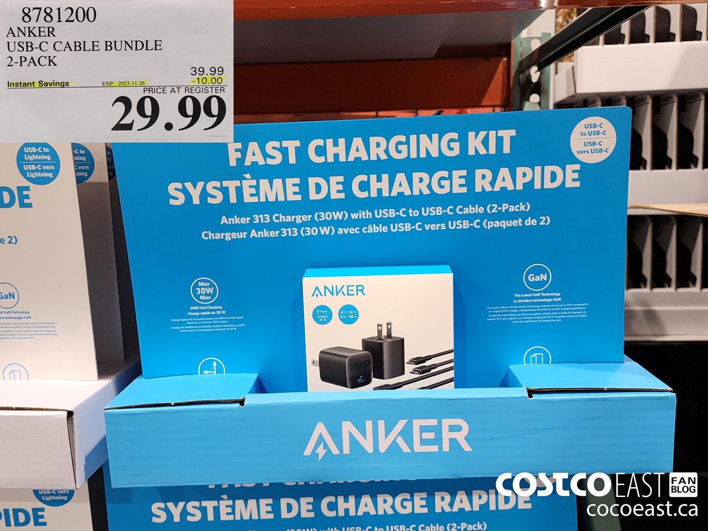 8781200 ANKER USB-C CABLE BUNDLE 2-PACK ($10.00 INSTANT SAVINGS EXPIRES ON 2023-11-26) $29.99