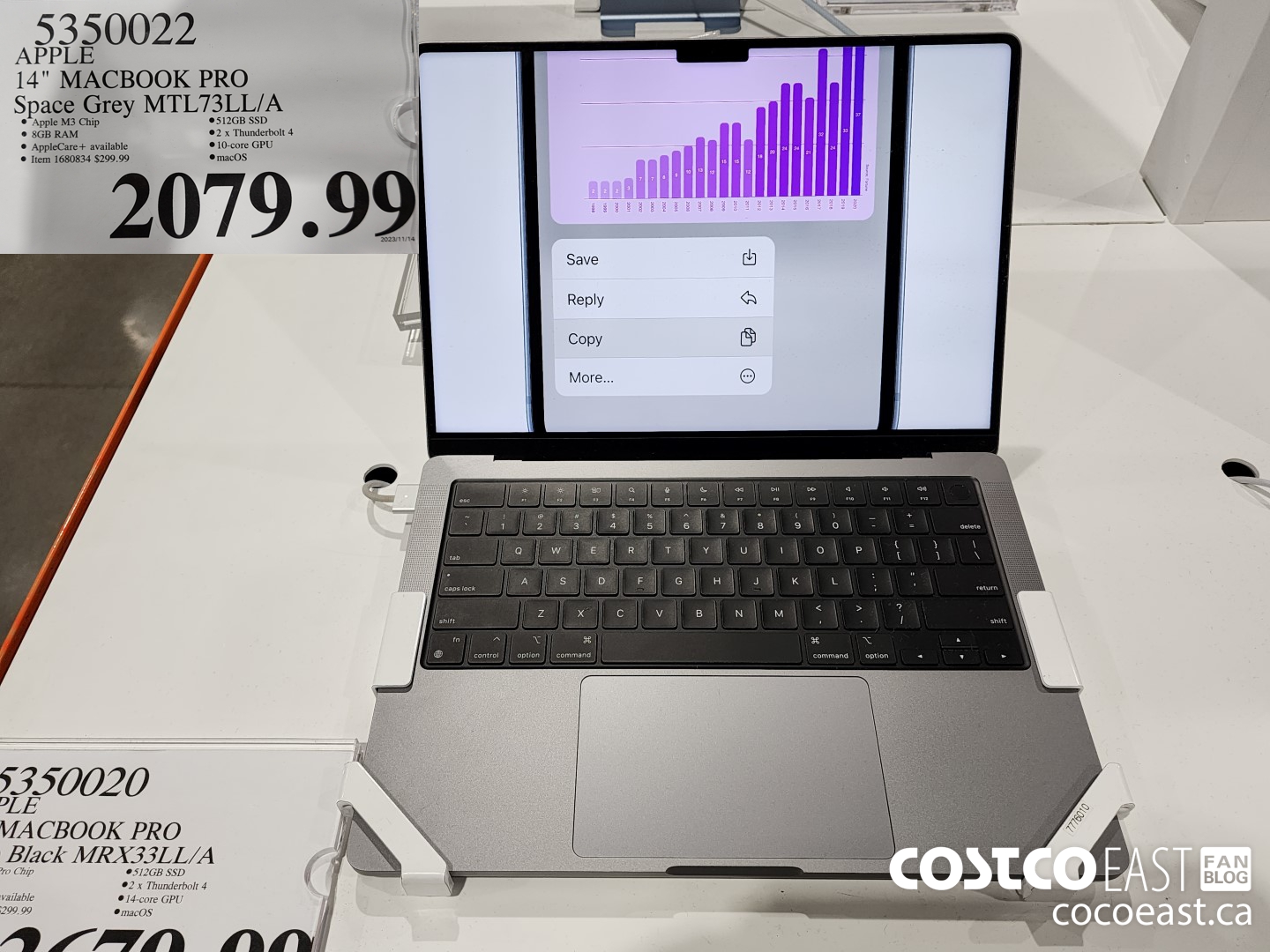 5350022 APPLE 14 MACBOOK PRO SPACE Grey MTL73LL/A $2079.99