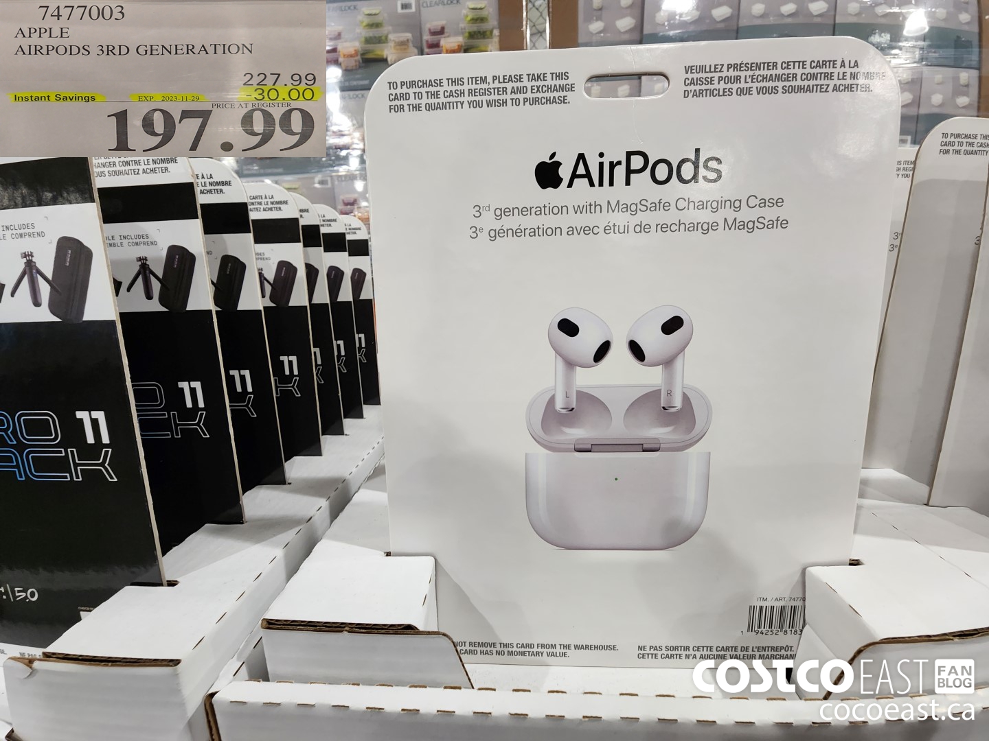 7477003 APPLE AIRPODS 3RD GENERATION ($30.00 INSTANT SAVINGS EXPIRES ON 2022-11-29) $197.99
