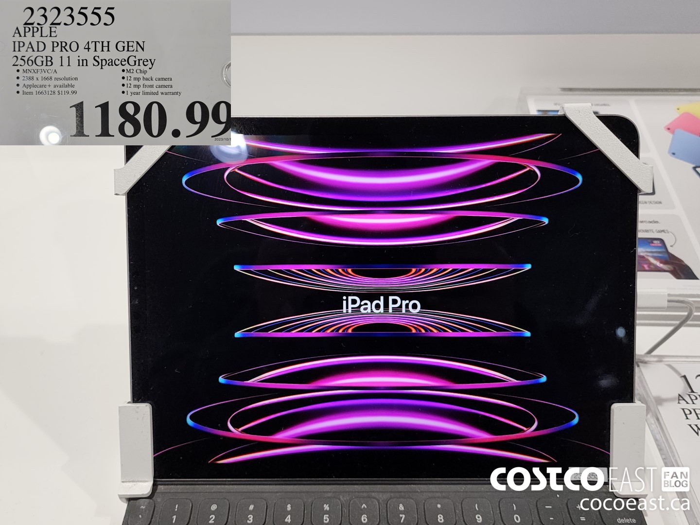 2323555 APPLE IPAD PRO 4TH GEN 256GB 11 IN SPACE GREY $1180.99