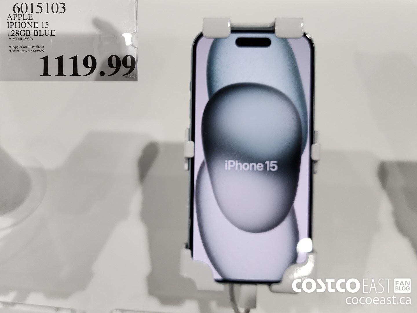 6015103 APPLE IPHONE 15 128GB BLUE $1119.99