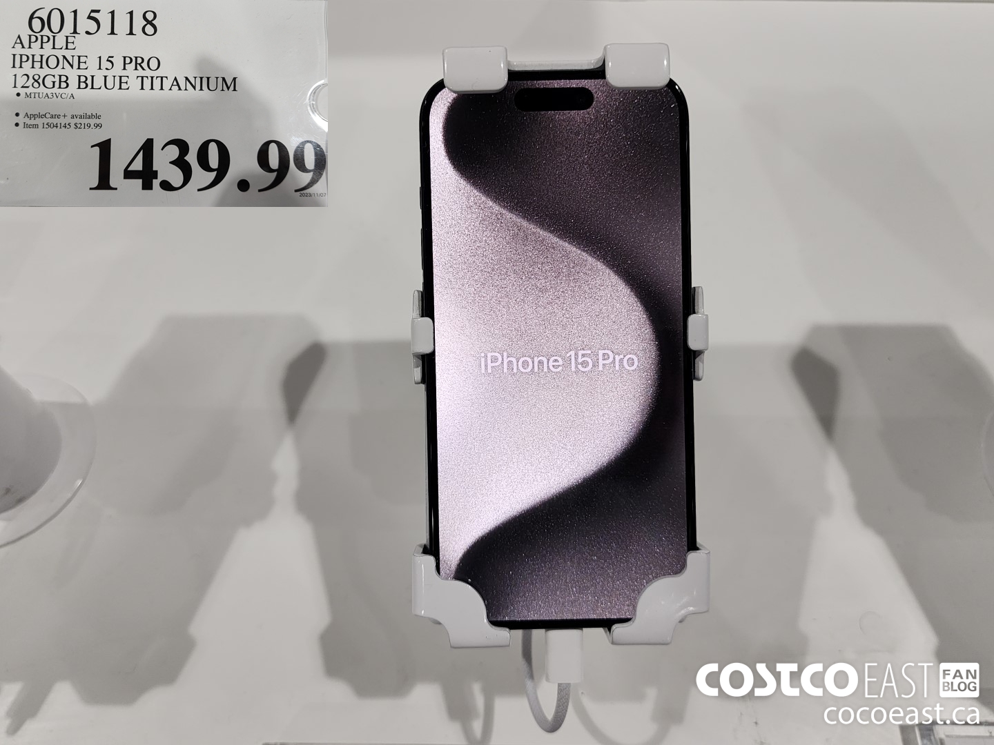 6015118 APPLE IPHONE 15 PRO 128GB BLUE TITANIUM $1439.99