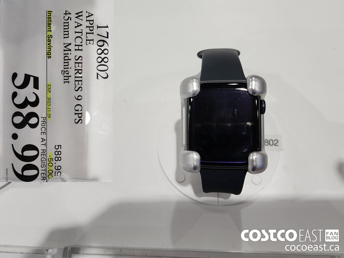 1768802 APPLE WATCH SERIES 9 GPS 45mm Midnight ($50.00 INSTANT SAVINGS EXPIRES ON 2023-11-29) $538.99