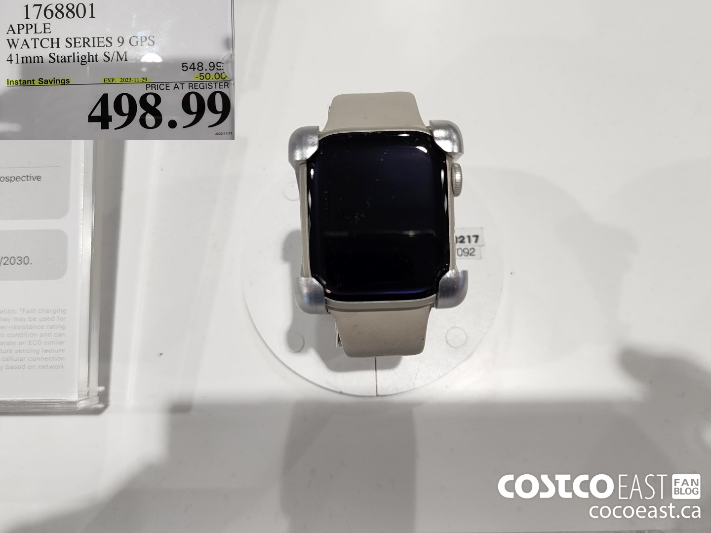 1768801 APPLE WATCH SERIES 9 GPS 41mm Starlight S/M ($50.00 INSTANT SAVINGS EXPIRES ON 2023-11-29) $498.99