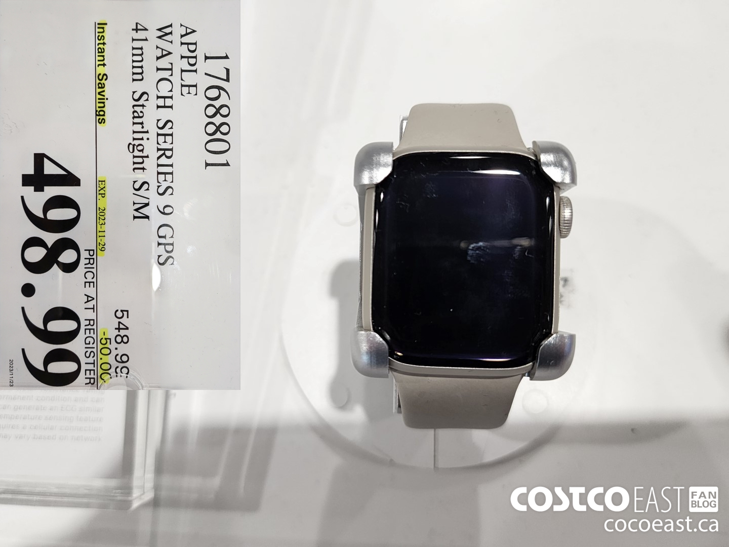 1768801 APPLE WATCH SERIES 9 GPS 41mm Starlight S/M ($50.00 INSTANT SAVINGS EXPIRES ON 2023-11-29) $498.99