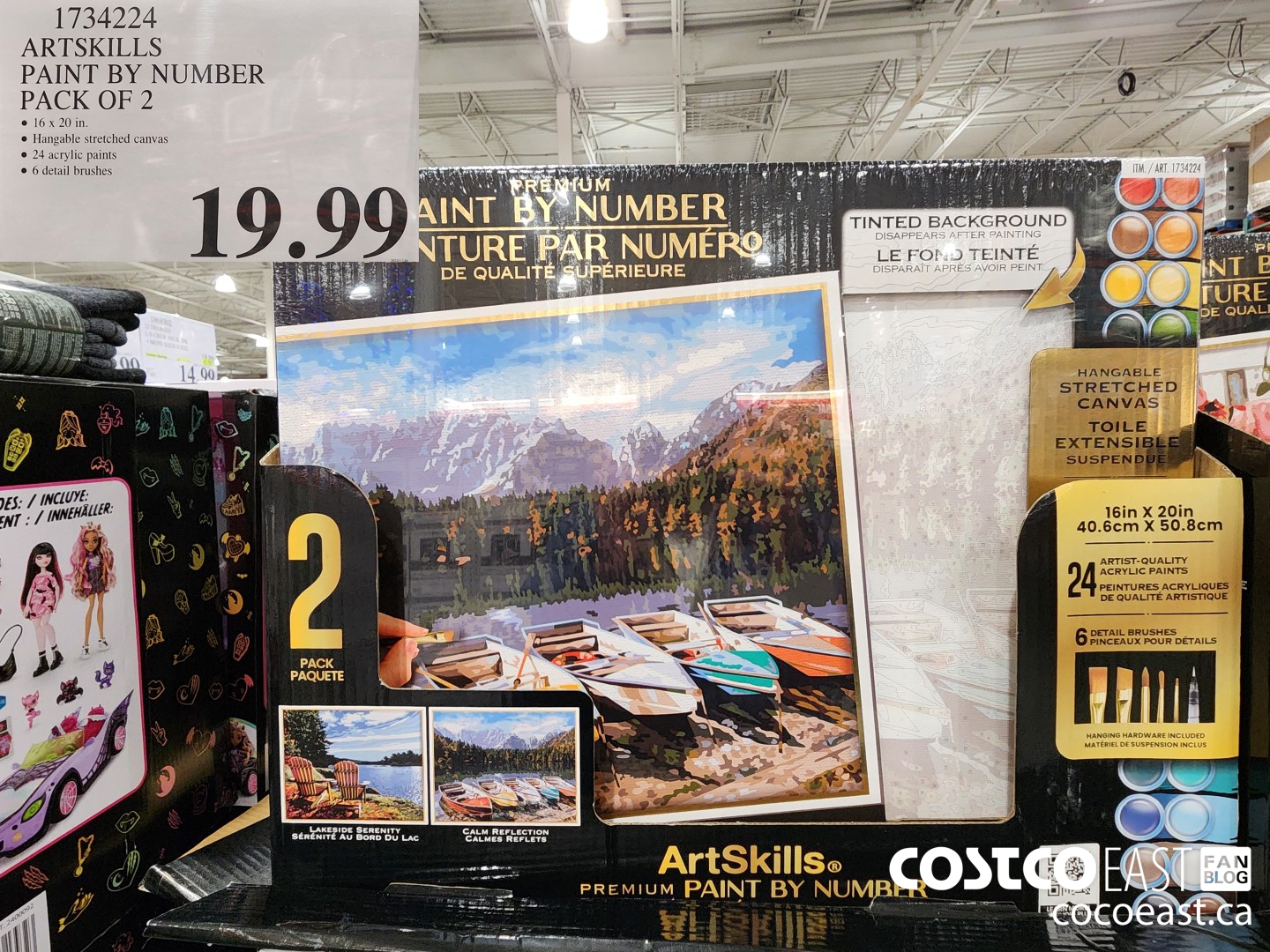 1734224 ARTSKILLS PAINT BY NUMBER PACK OF 2 $19.99