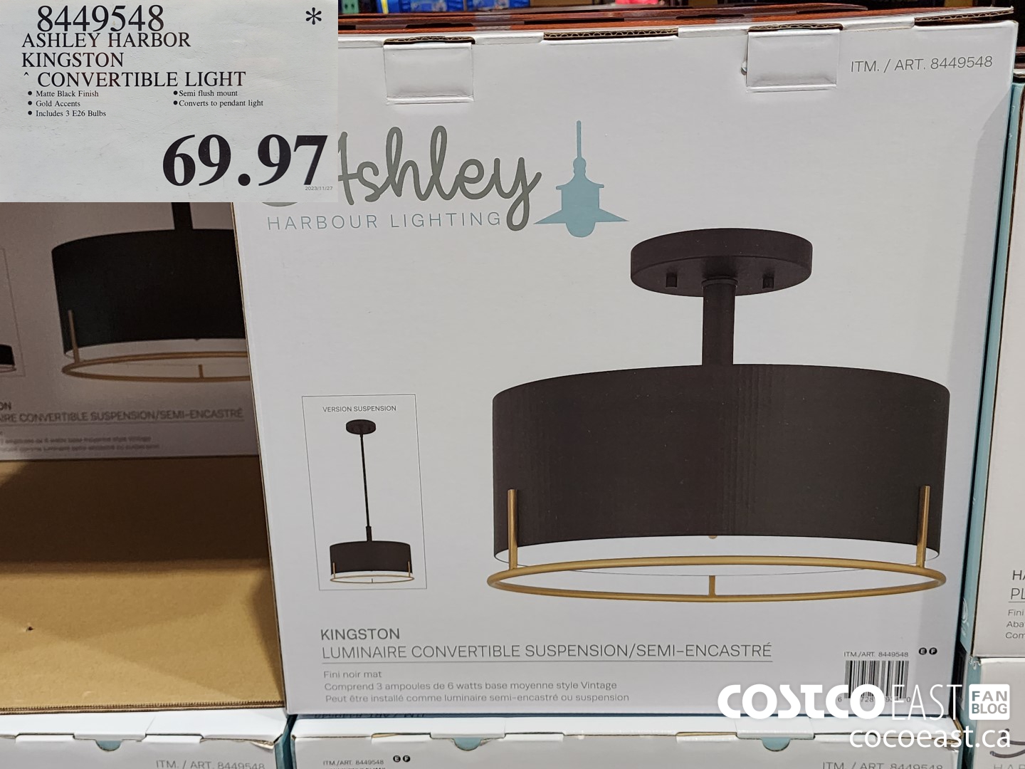 8449548 ASHLEY HARBOR KINGSTON CONVERTIBLE LIGHT $69.97