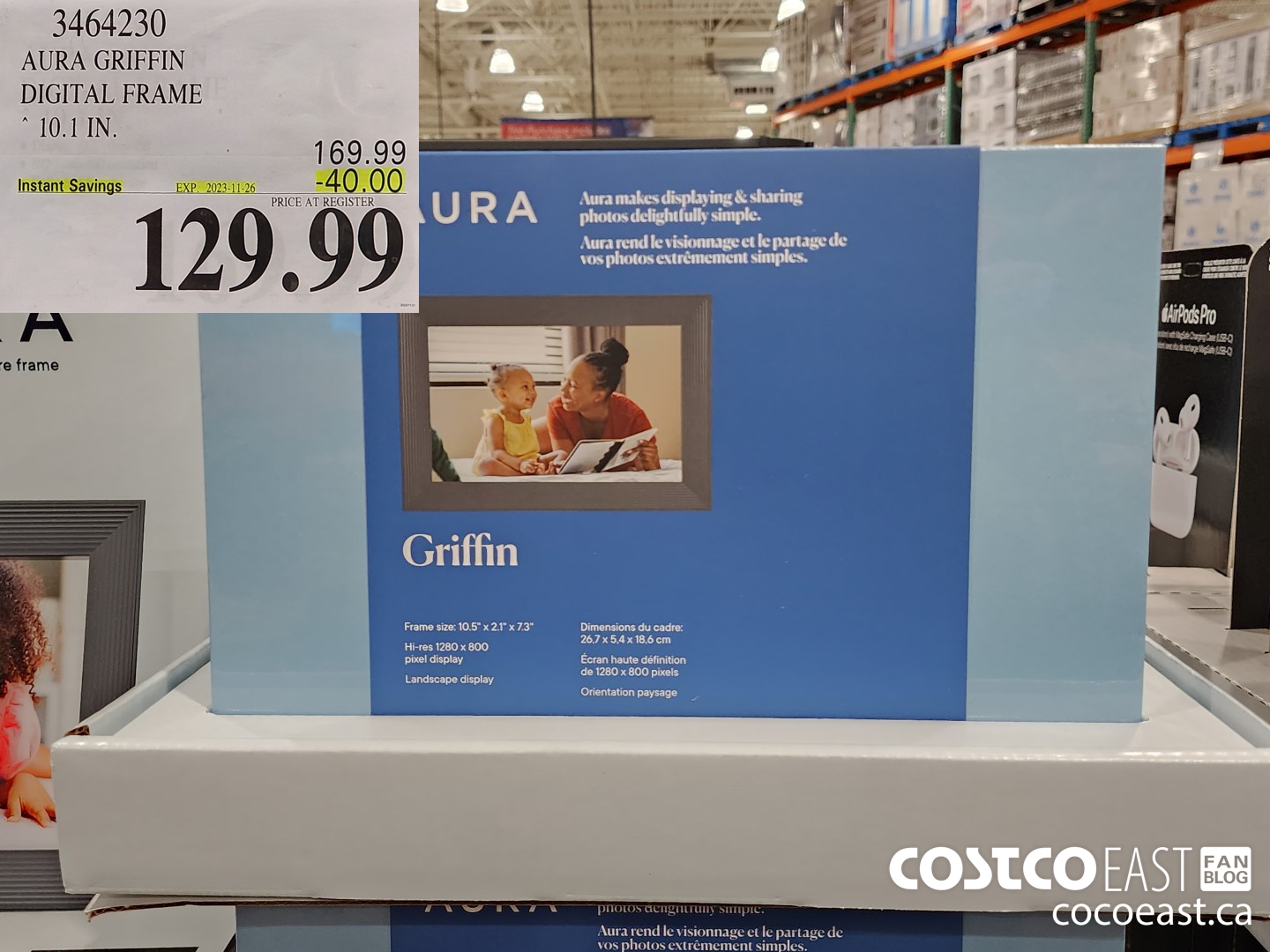 3464230 AURA GRIFFIN DIGITAL FRAME 10.0 IN. ($40.00 INSTANT SAVINGS EXPIRES ON 2023-11-26) $129.99