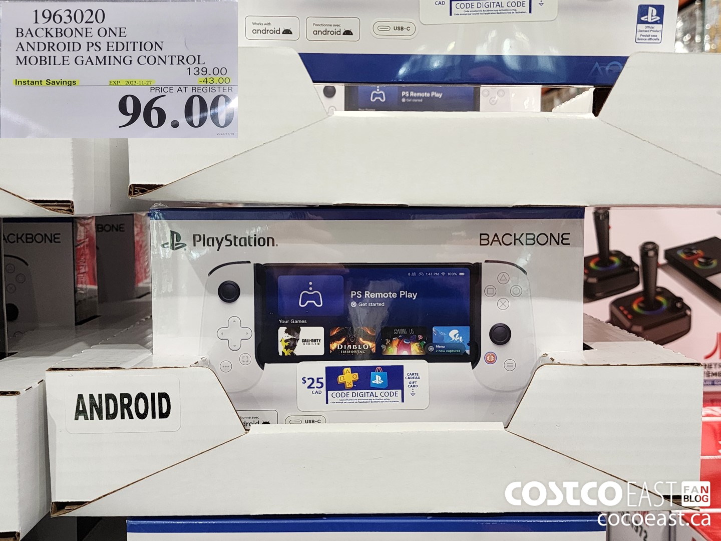 1963020 BACKBONE ONE ANDROID PS EDITION MOBILE GAMING CONTROL ($43.00 INSTANT SAVINGS EXPIRES ON 2023-11-27) $96.00