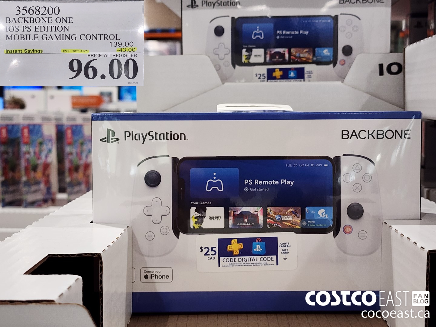 3568200 BACKBONE ONE IOS PS EDITION MOBILE GAMING CONTROL ($43.00 INSTANT SAVINGS EXPIRES ON 2023-11-27) $96.00