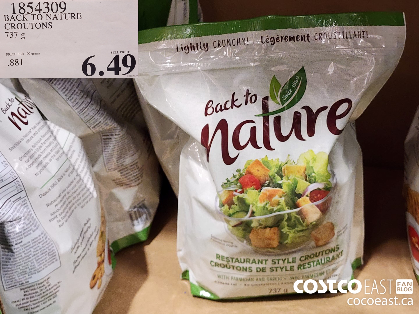 1854309 BACK TO NATURE CROUTONS 737 G $6.49
