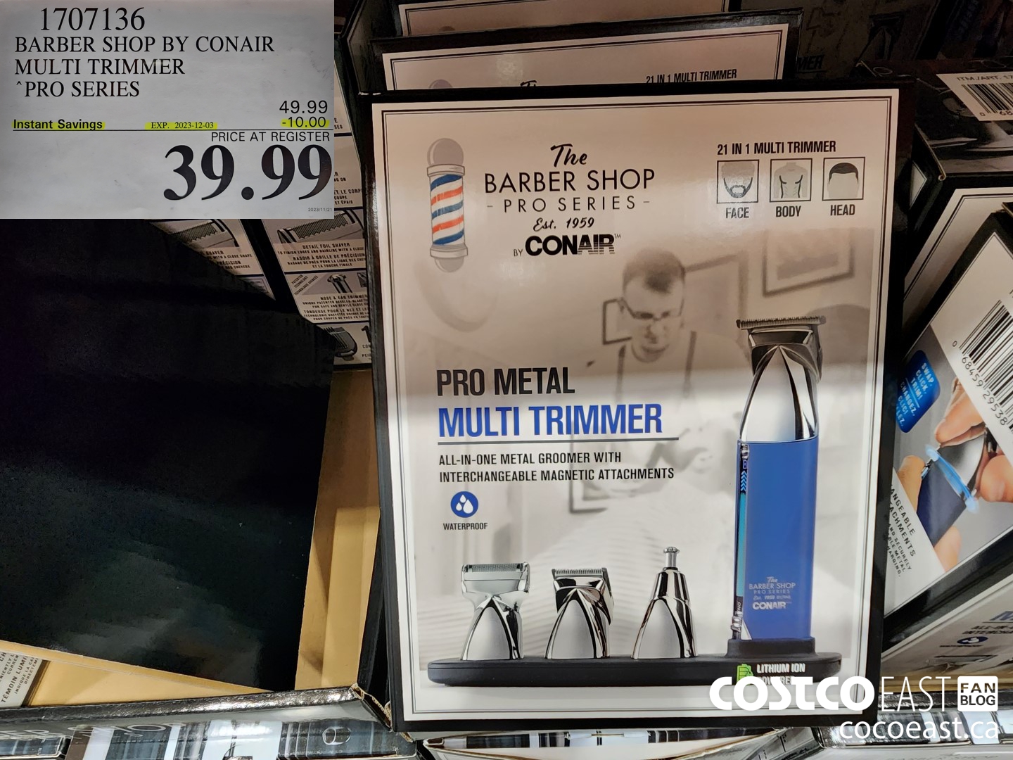 1707136 BARBER SHOP BY CONAIR MULTI TRIMMER “PRO SERIES ($10.00 INSTANT SAVINGS EXPIRES ON 2023-12-03) $39.99