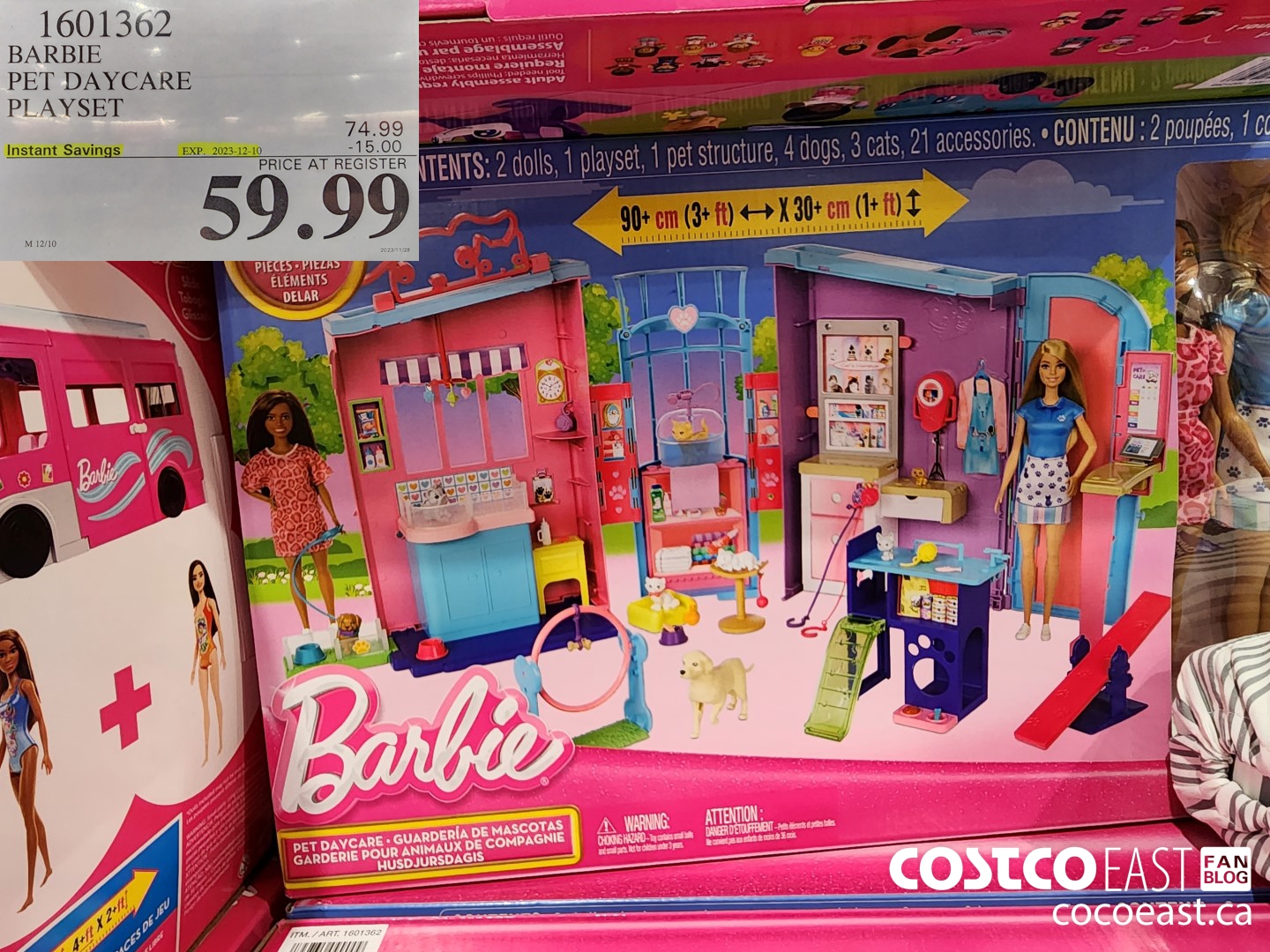 1601362 BARBIE PET DAYCARE PLAYSET ($15.00 INSTANT SAVINGS EXPIRES ON 2023-12-10) $59.99