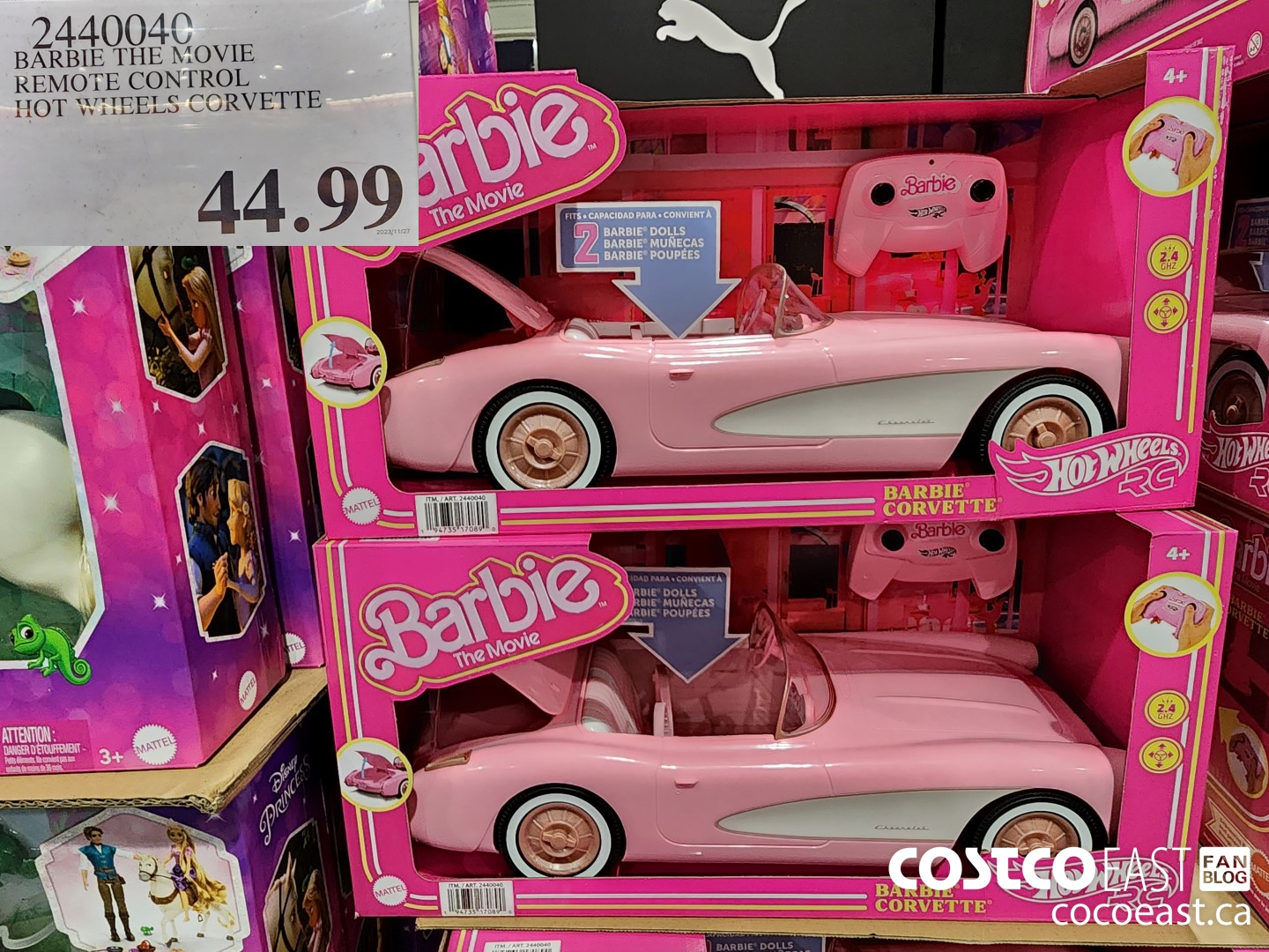 2440040 BARBIE THE MOVIE REMOTE CONTROL HOT WHEELS CORVETTE $44.99