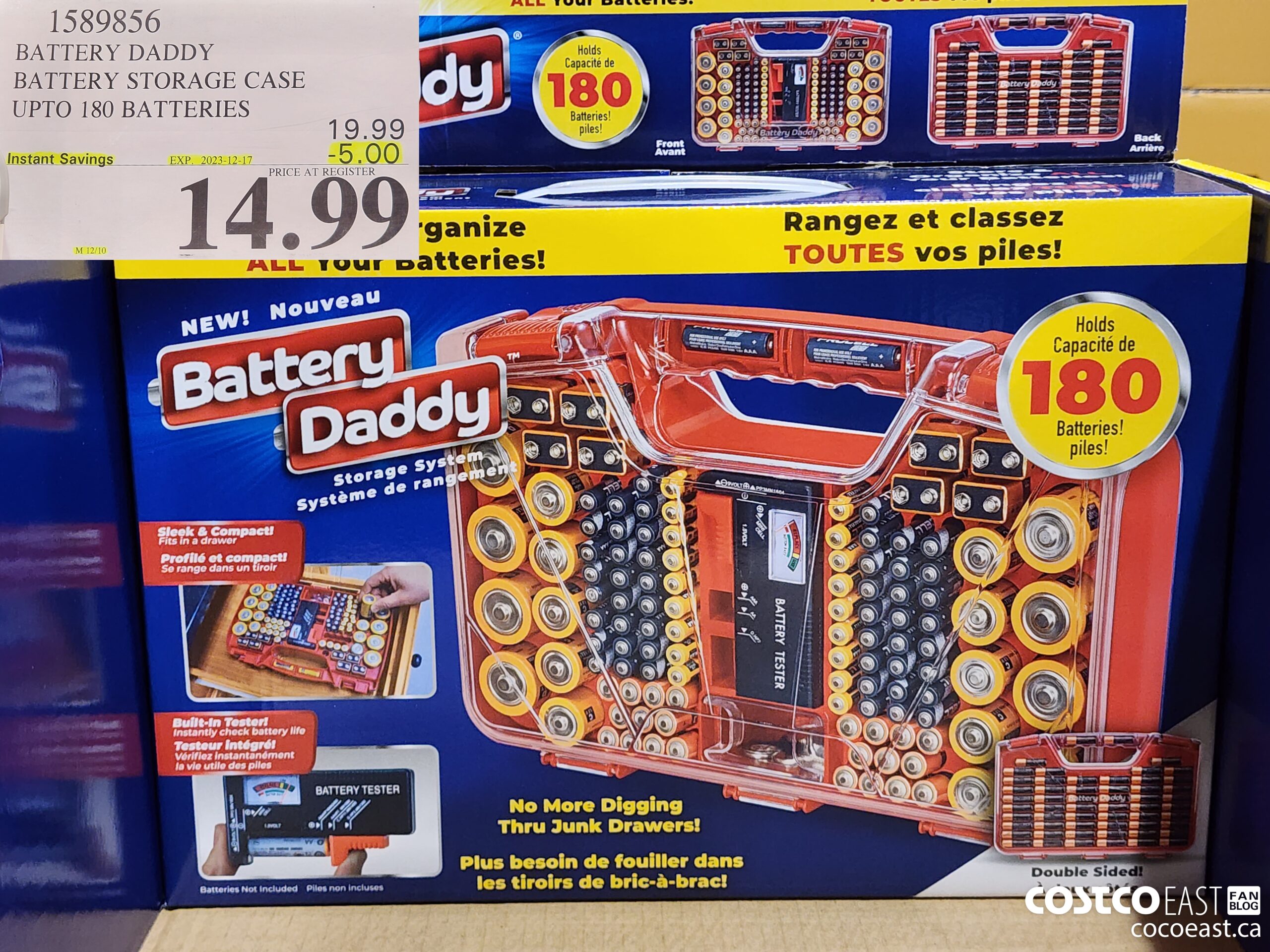 1589856 BATTERY DADDY BATTERY STORAGE CASE UP TO 180 BATTERIES ($5.00 INSTANT SAVINGS EXPIRES ON 2023-12-17) $14.99