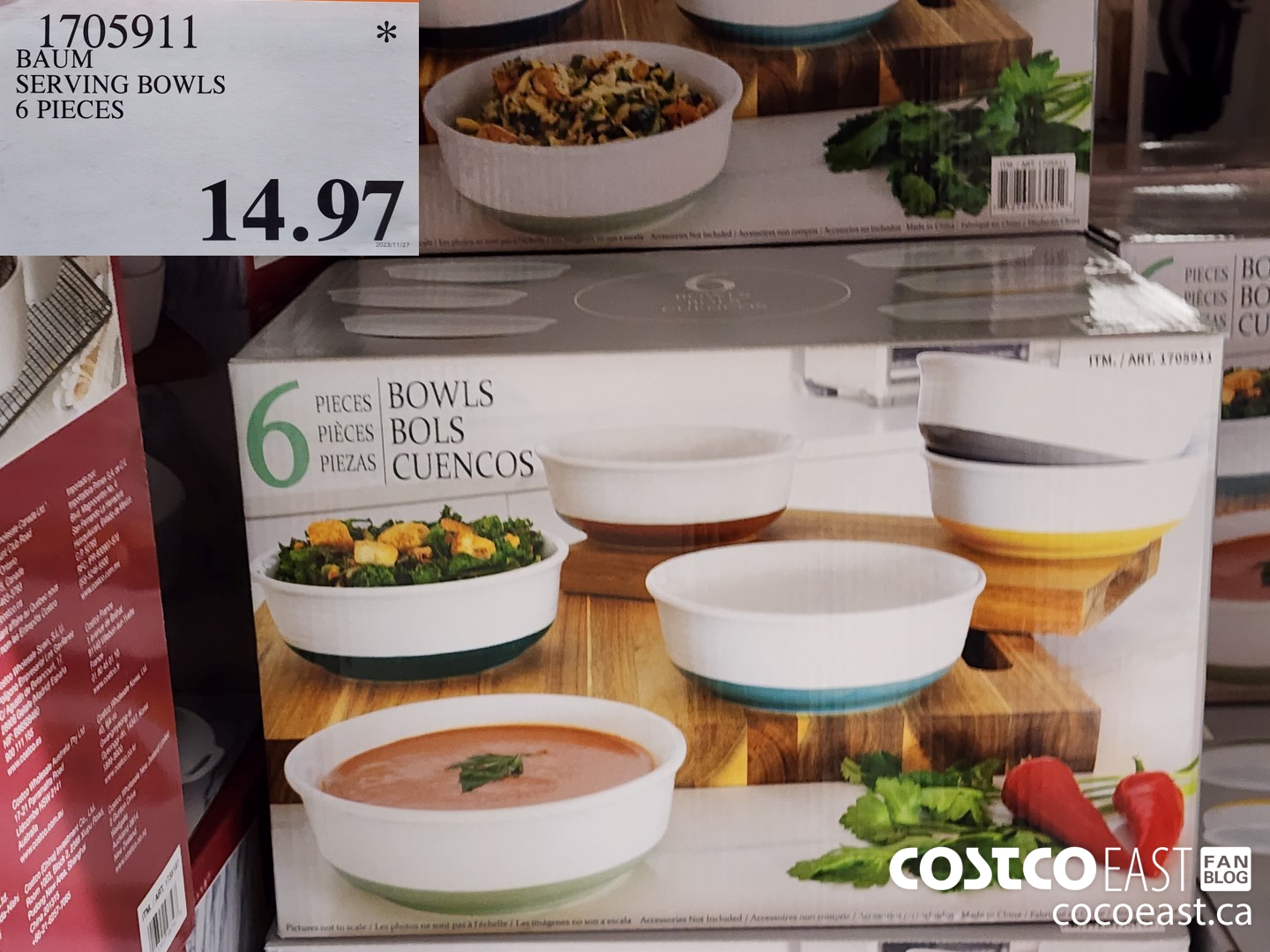 1705911 BAUM SERVING BOWLS 6 PIECES $14.97