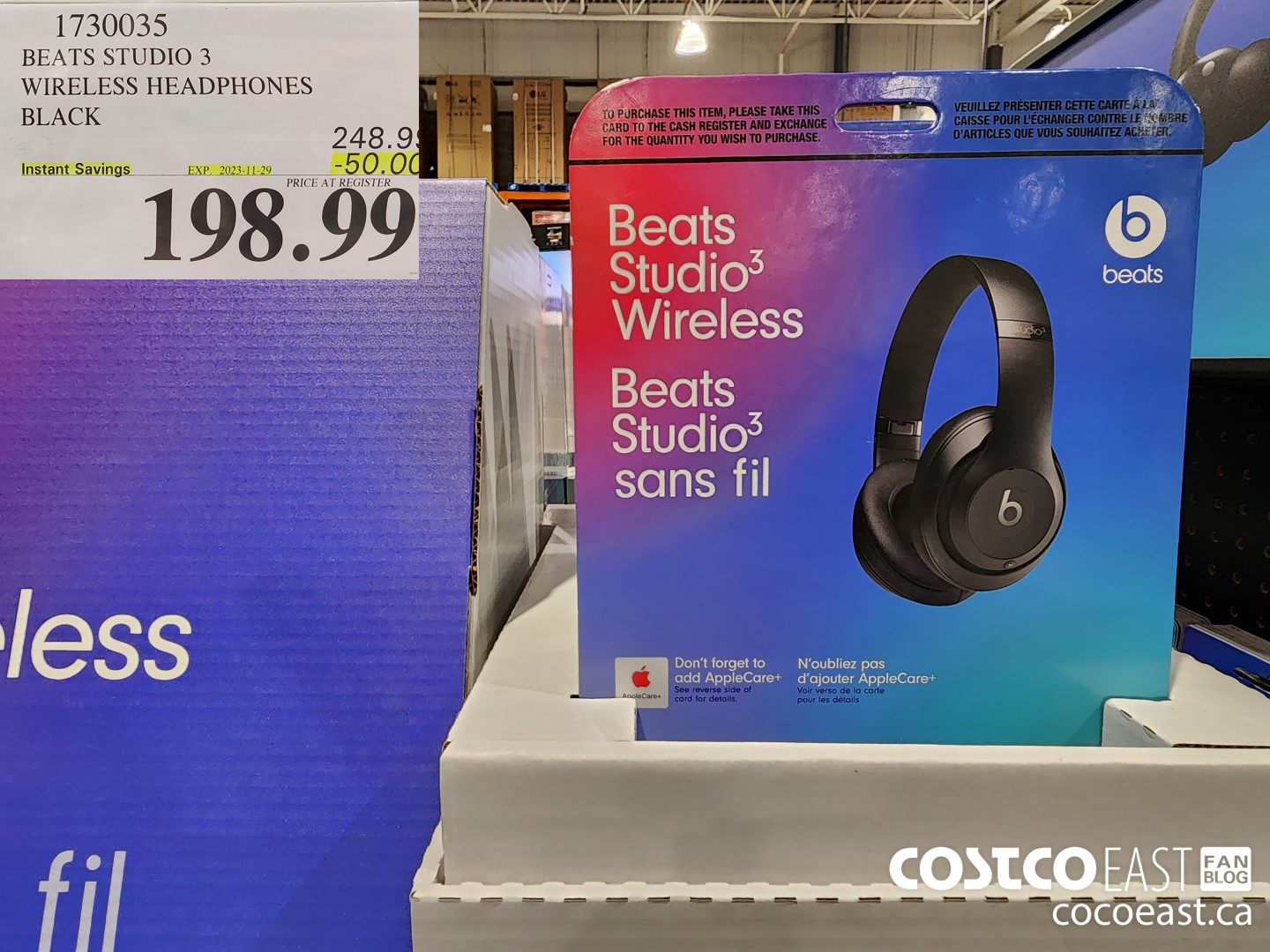 1730035 BEATS STUDIO 3 WIRELESS HEADPHONES BLACK ($50.00 INSTANT SAVINGS EXPIRES ON 2023-11-29) $198.99