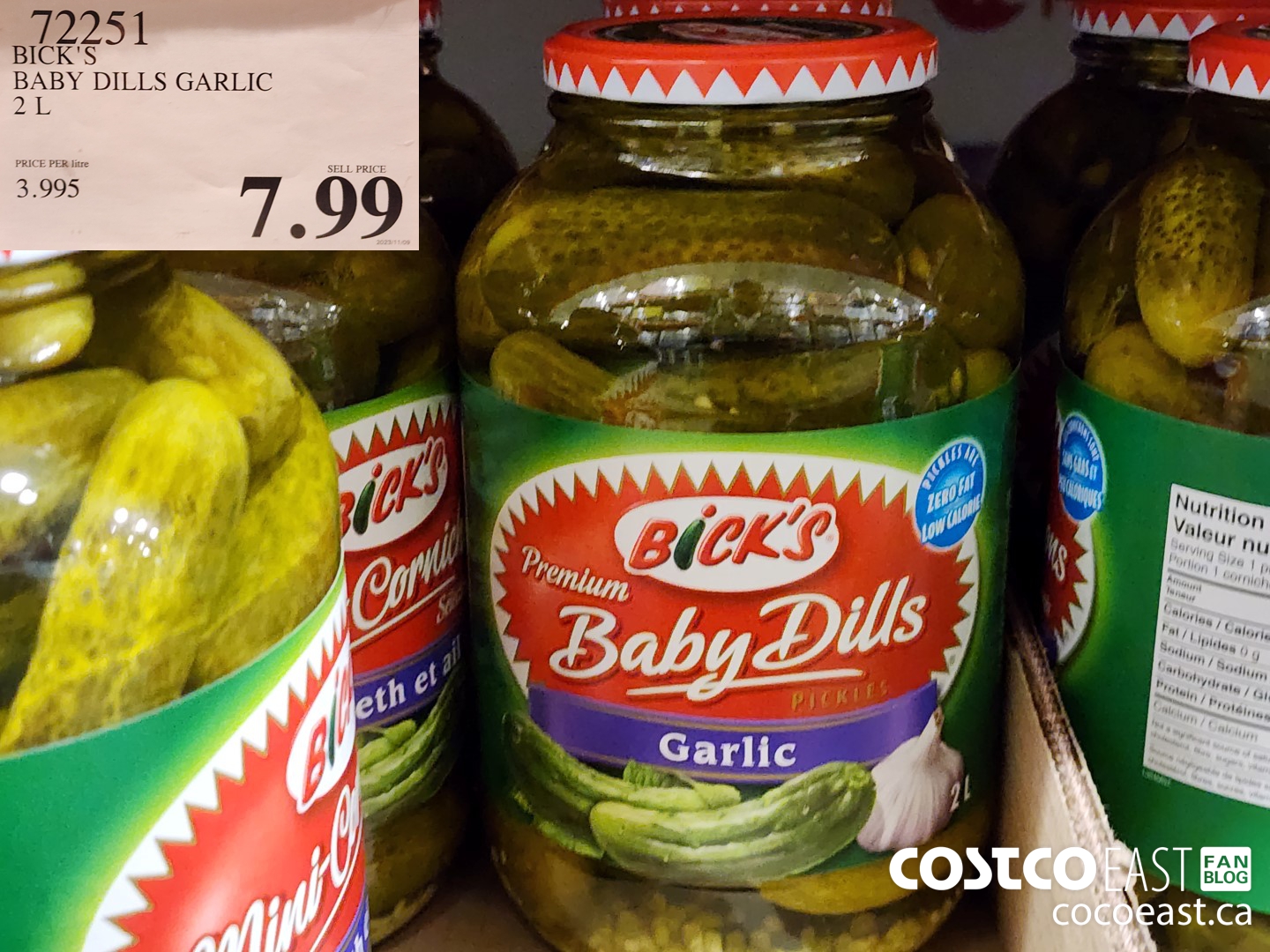 72251 BICK’S BABY DILLS GARLIC 2 L $7.99
