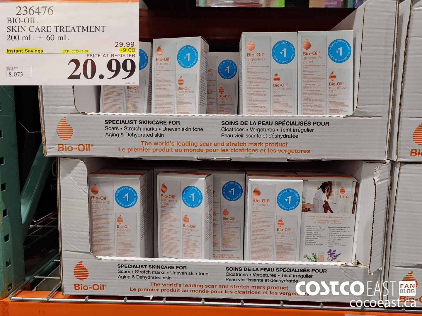 236476 BIO-OIL SKIN CARE TREATMENT 200 mL + 60 mL ($9.00 INSTANT SAVINGS EXPIRES ON 2023-12-10) $20.99