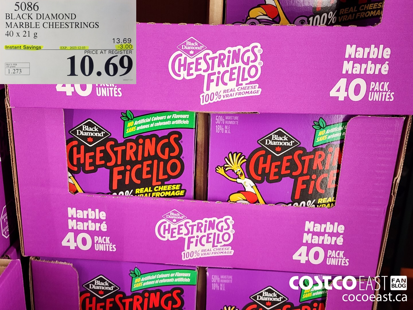 5086 BLACK DIAMOND MARBLE CHEESTRINGS 40 x 21 G ($3.00 INSTANT SAVINGS EXPIRES ON 2023-12-03) $10.69