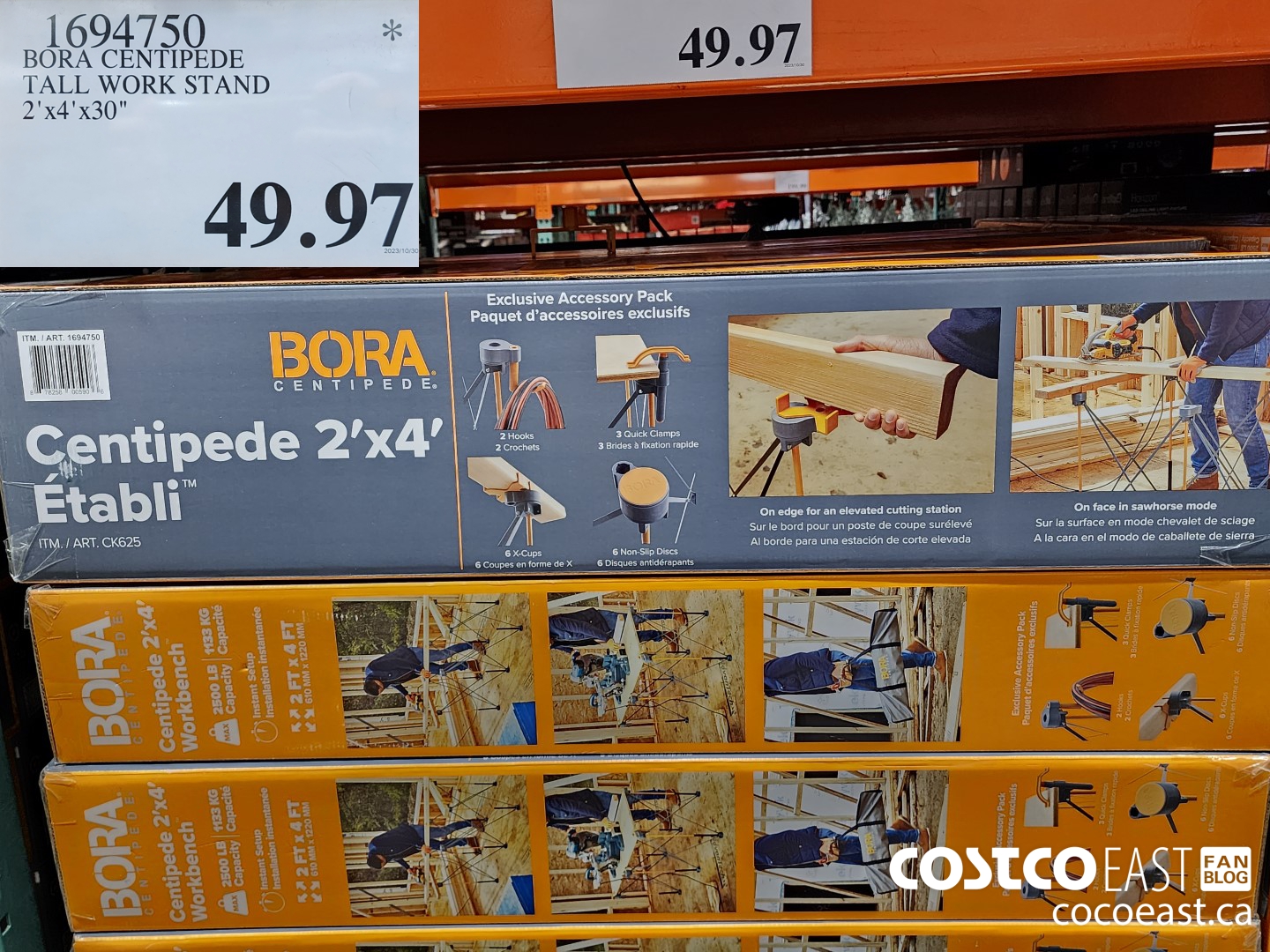 1694750 BORA CENTIPEDE TALL WORK STAND 2' X 4' X 30