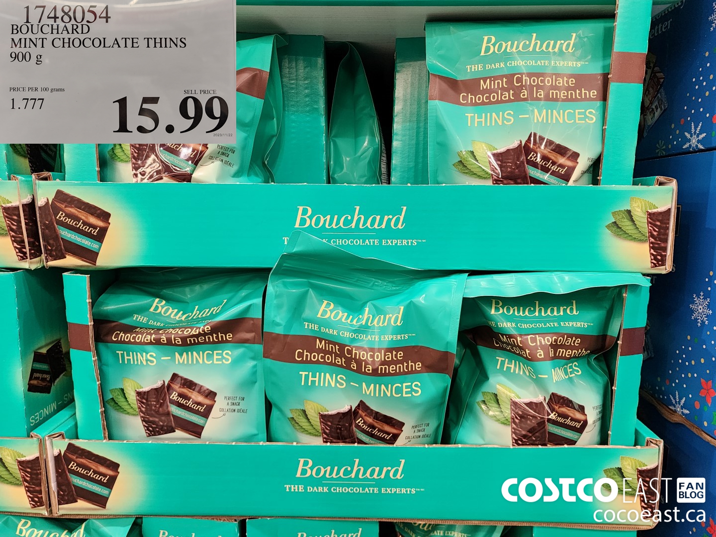 1748054 BOUCHARD MINT CHOCOLATE THINS 900 G $15.99
