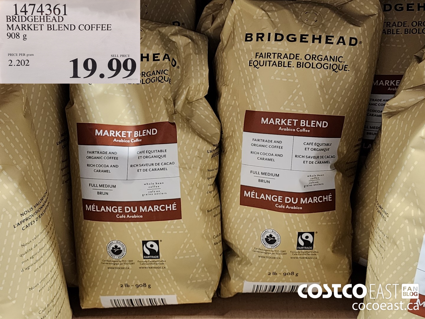 1474361 BRIDGEHEAD MARKET BLEND COFFEE 908 g $19.99