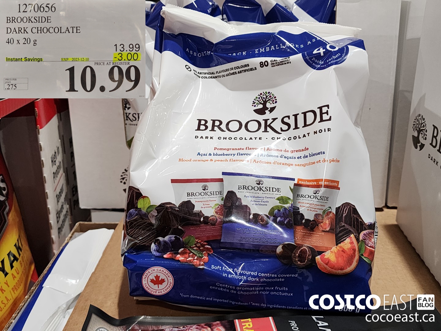 1270656 BROOKSIDE DARK CHOCOLATE 40 x 20 g ($3.00 INSTANT SAVINGS EXPIRES ON 2023-12-10) $10.99