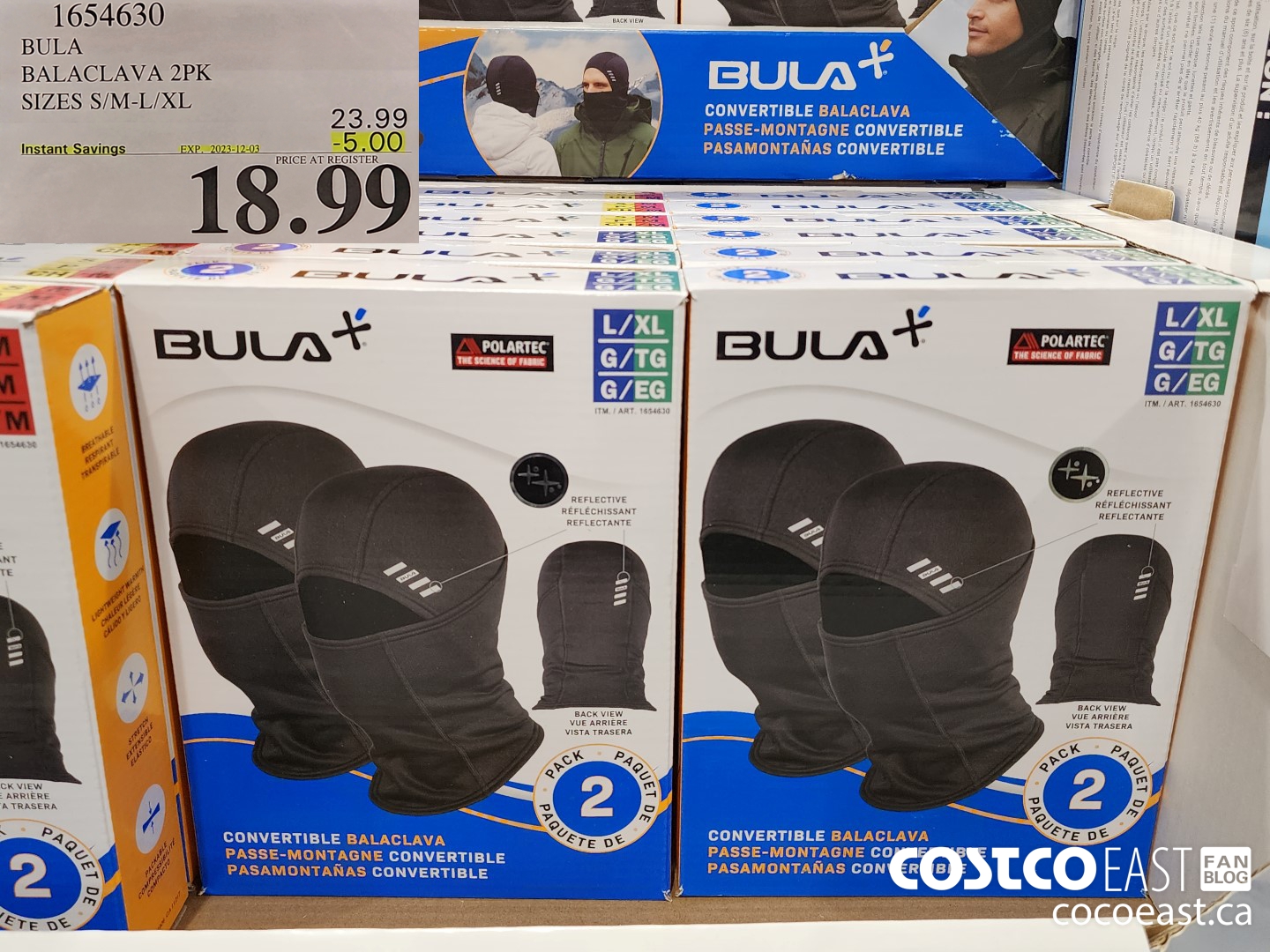 1654630 BULA BALACLAVA 2PK SIZES S/M-L/XL ($5.00 INSTANT SAVINGS EXPIRES ON 2023-12-03) $18.99