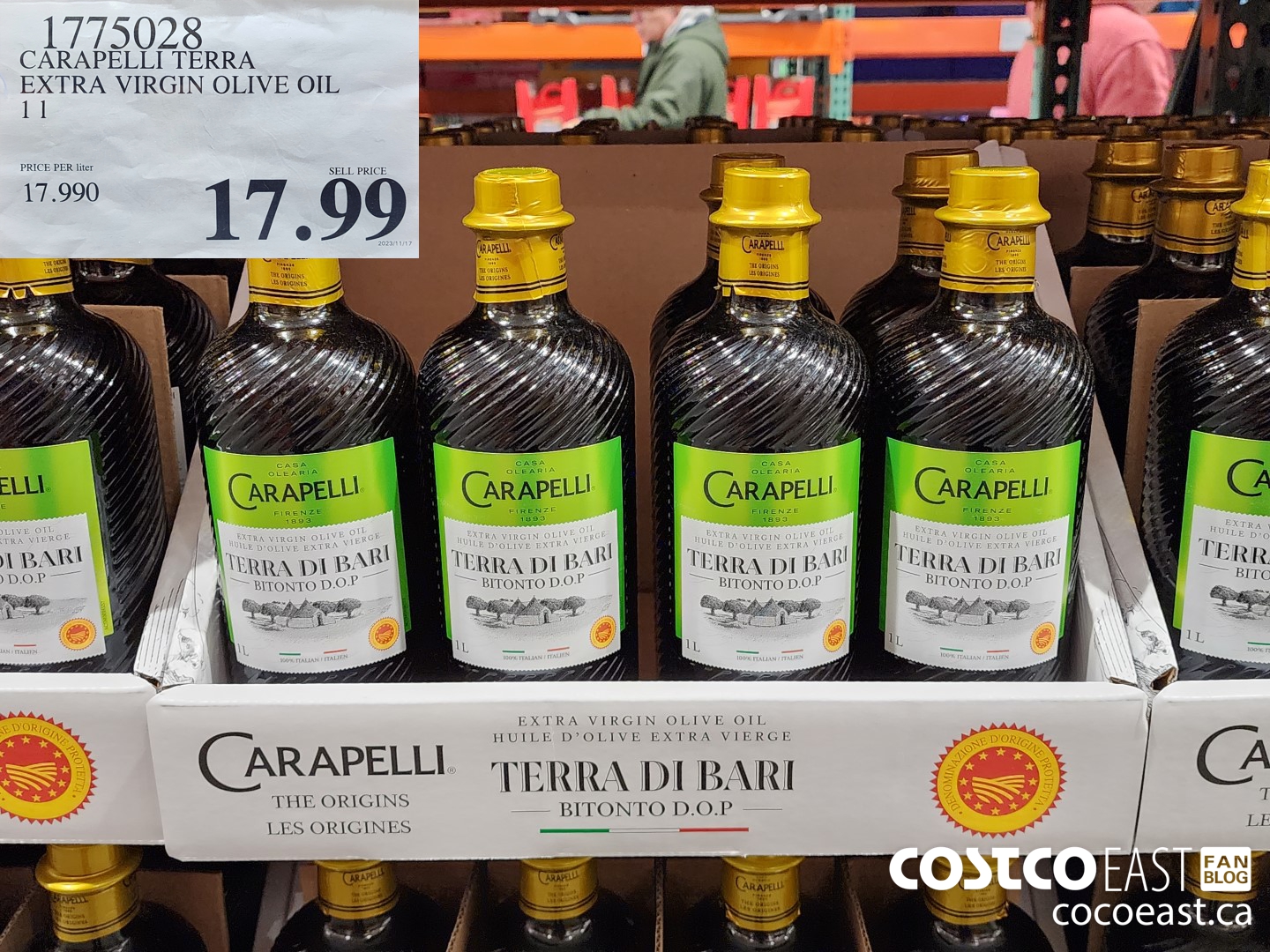1775028 CARAPELLI TERRA EXTRA VIRGIN OLIVE OIL 1 L $17.99