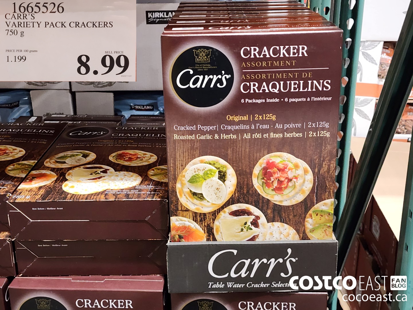 1665526 CARR'S VARIETY PACK CRACKERS 750 G $8.99