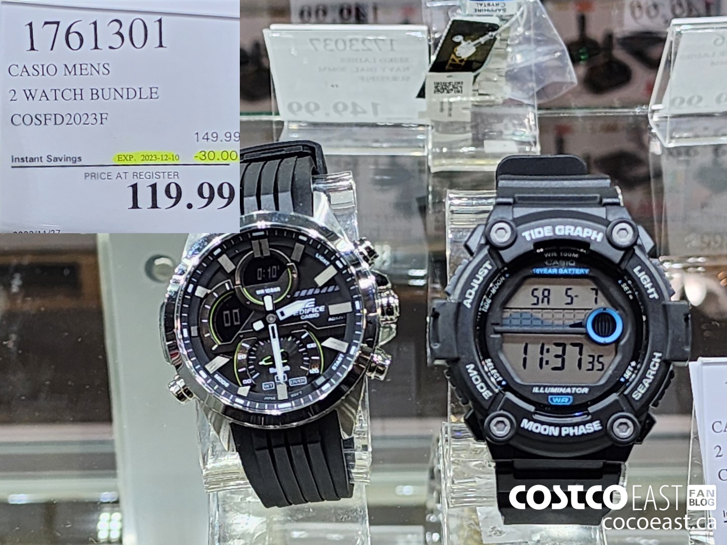 1761301 CASIO MENS 2 WATCH BUNDLE COSFD2023F ($30.00 INSTANT SAVINGS EXPIRES ON 2023-12-10) $119.99