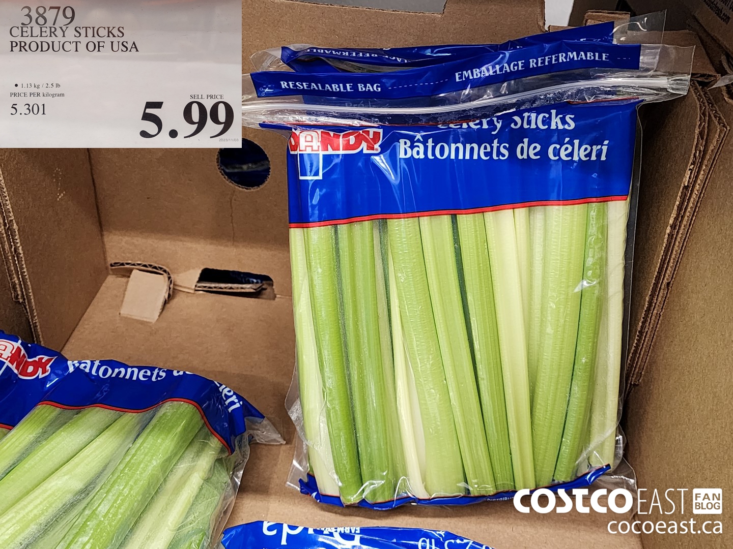 3879 CELERY STICKS PRODUCT OF USA $5.99