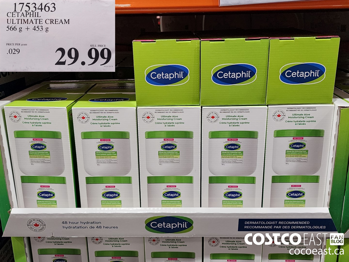 1753463 CETAPHIL ULTIMATE CREAM 566 g + 453 G $29.99