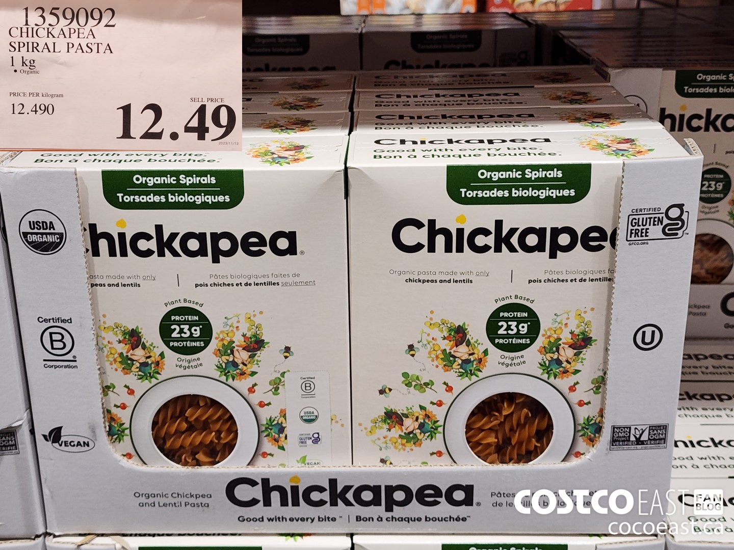 1359092 CHICKAPEA SPIRAL PASTA 1kg $12.49